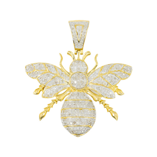 10K GOLD DIAMOND BEE PENDANT 0.83 CT