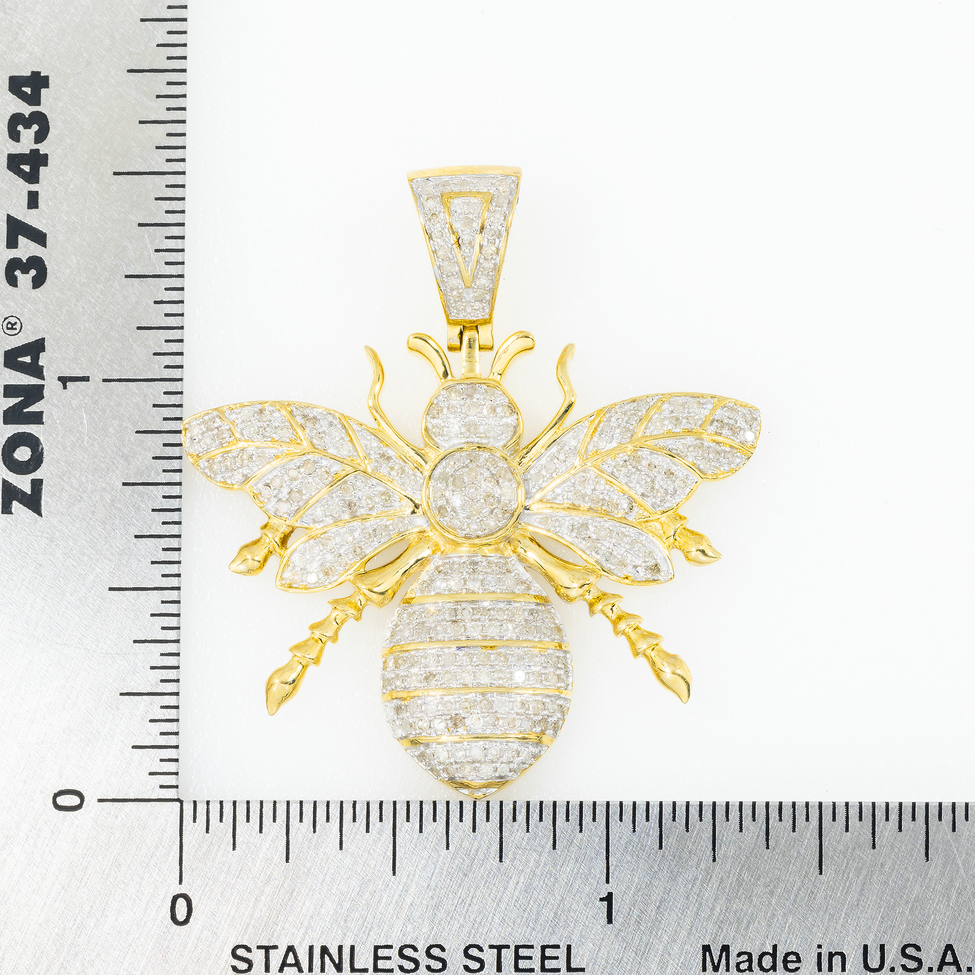 10K GOLD DIAMOND BEE PENDANT 0.83 CT