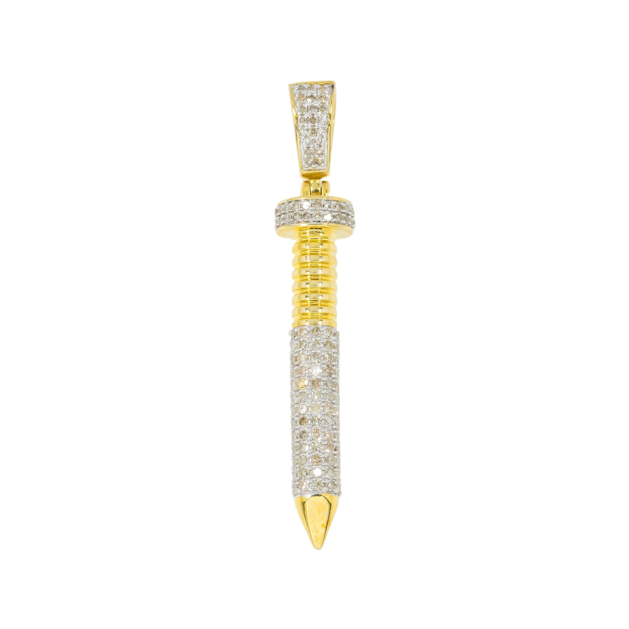 10K GOLD DIAMOND SCREW PENDANT 0.80 CT