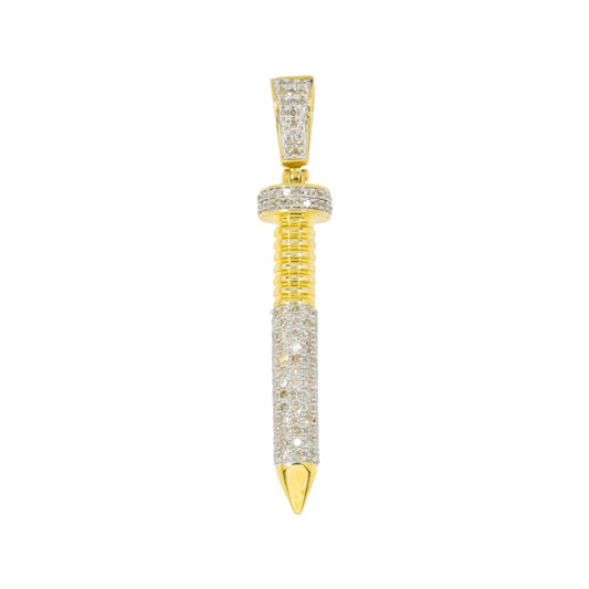 10K GOLD DIAMOND SCREW PENDANT 0.80 CT