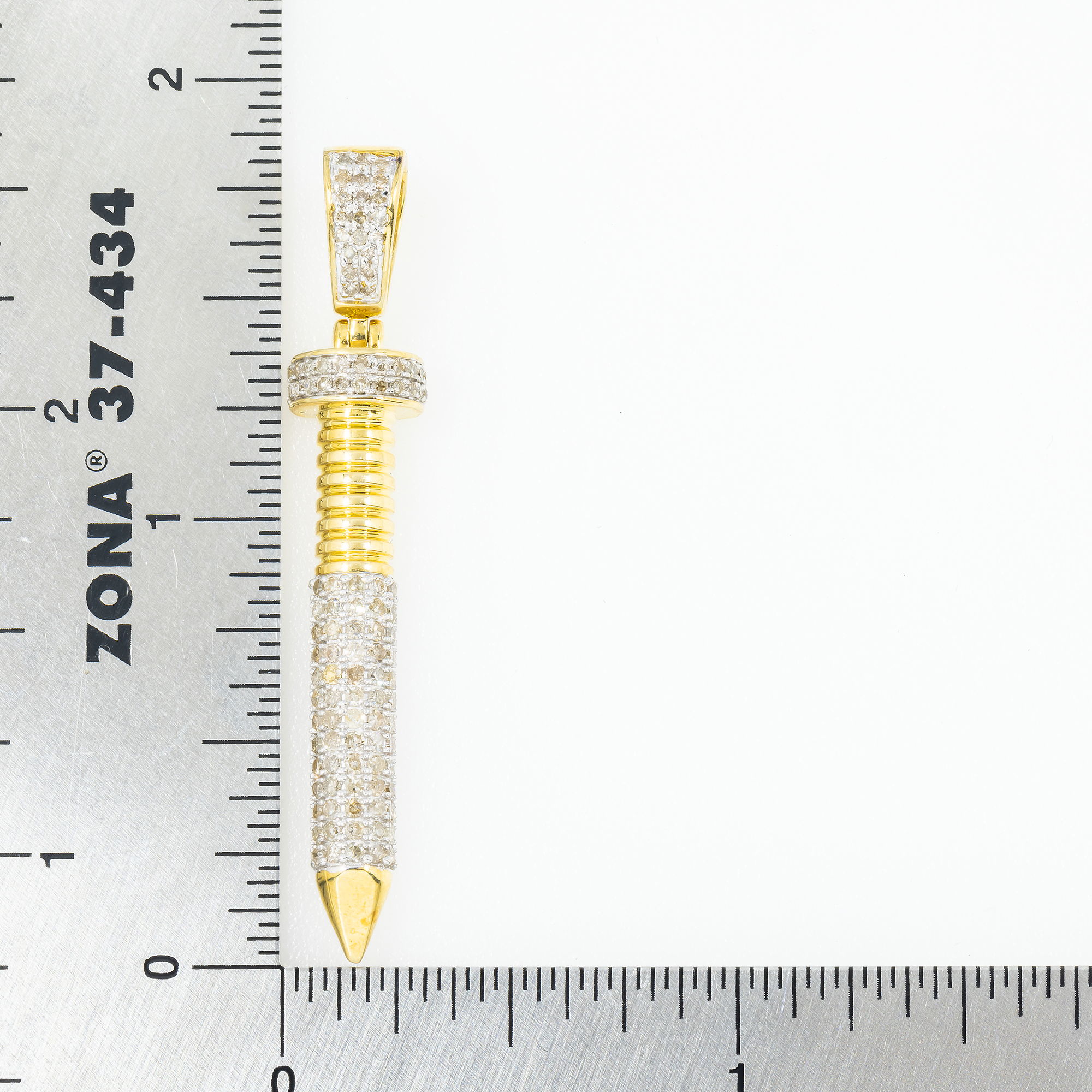 10K GOLD DIAMOND SCREW PENDANT 0.80 CT