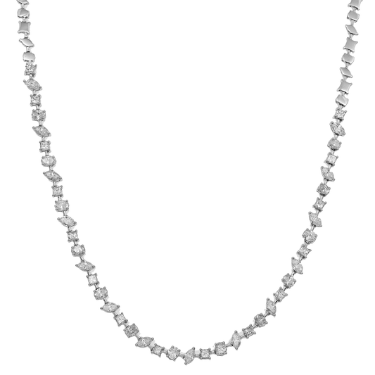 14K GOLD MULTI-SHAPE DIAMOND NECKLACE 4.39 CT