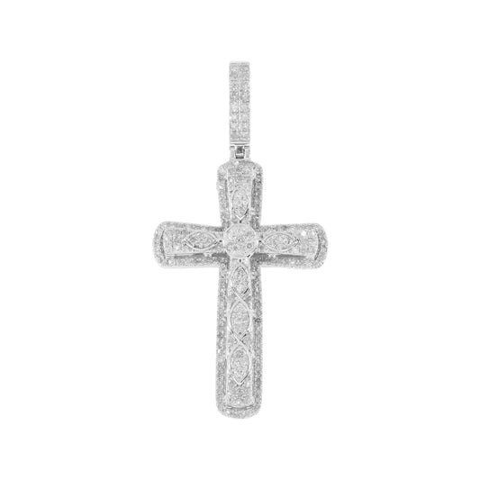 10K GOLD DIAMOND CROSS PENDANT 1.00 CT