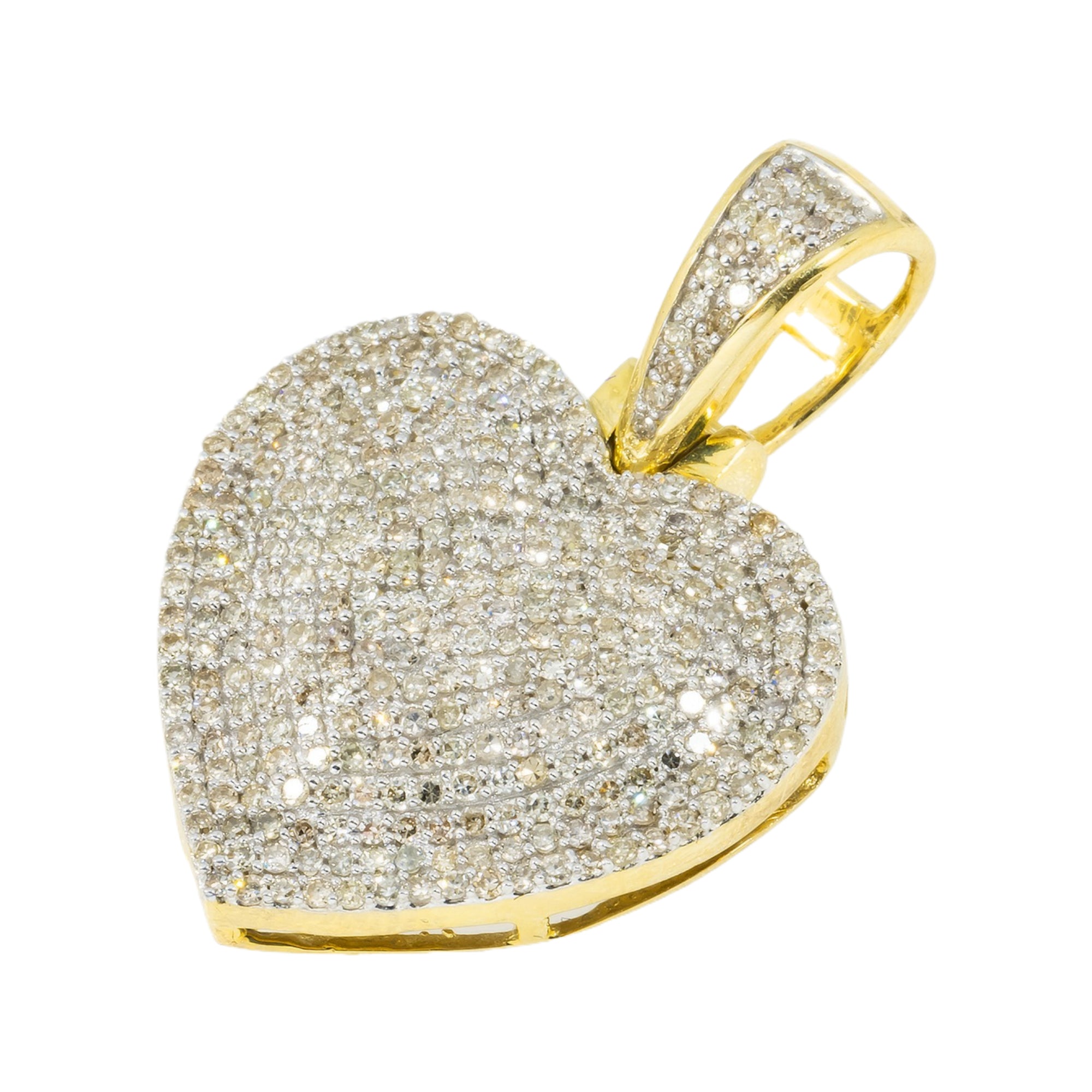 10K GOLD DIAMOND HEART PENDANT 1.01 CT