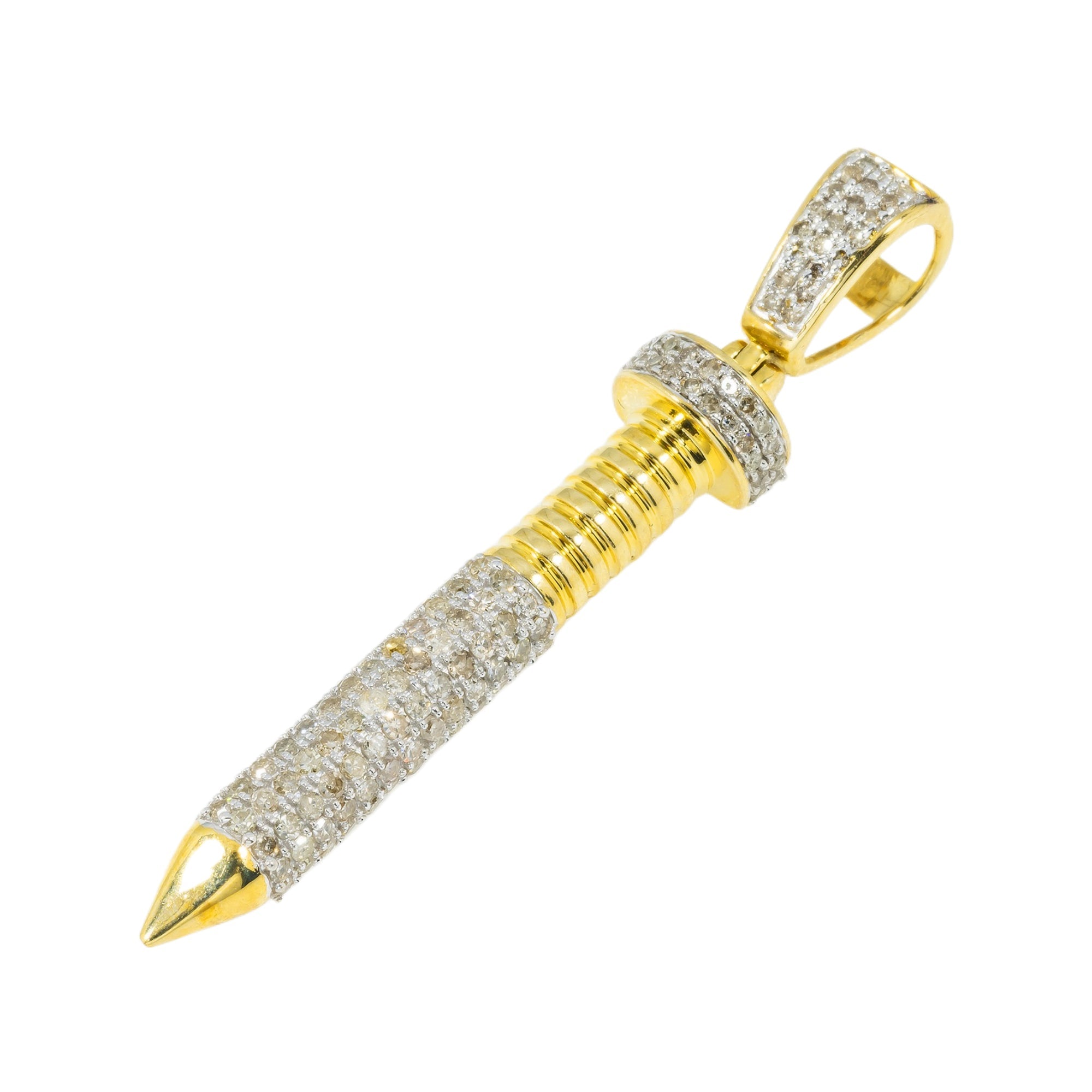 10K GOLD DIAMOND SCREW PENDANT 0.80 CT