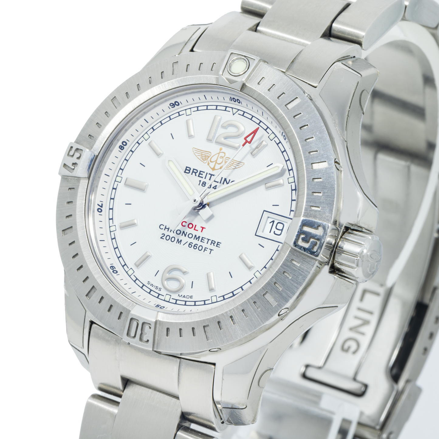 Breitling Colt A77388 33MM White Dial With Stainless Steel Bracelet