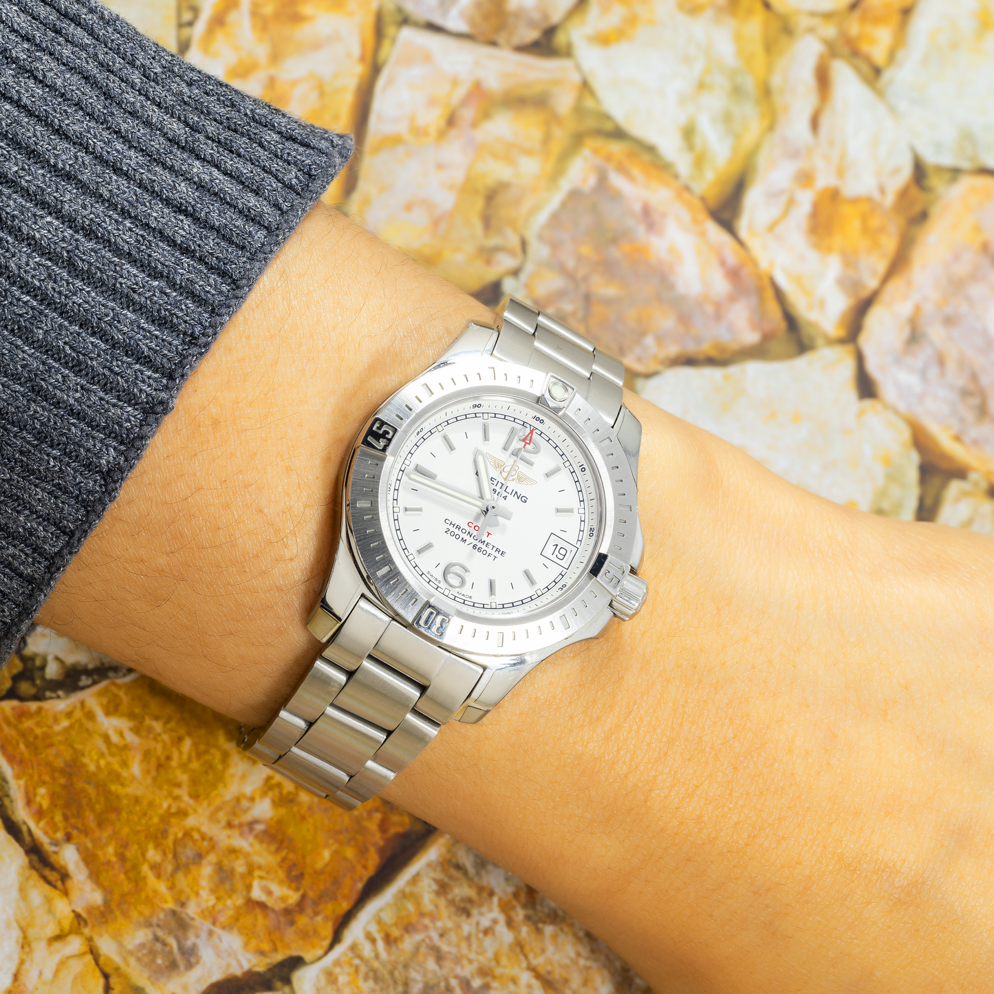 Breitling Colt A77388 33MM White Dial With Stainless Steel Bracelet