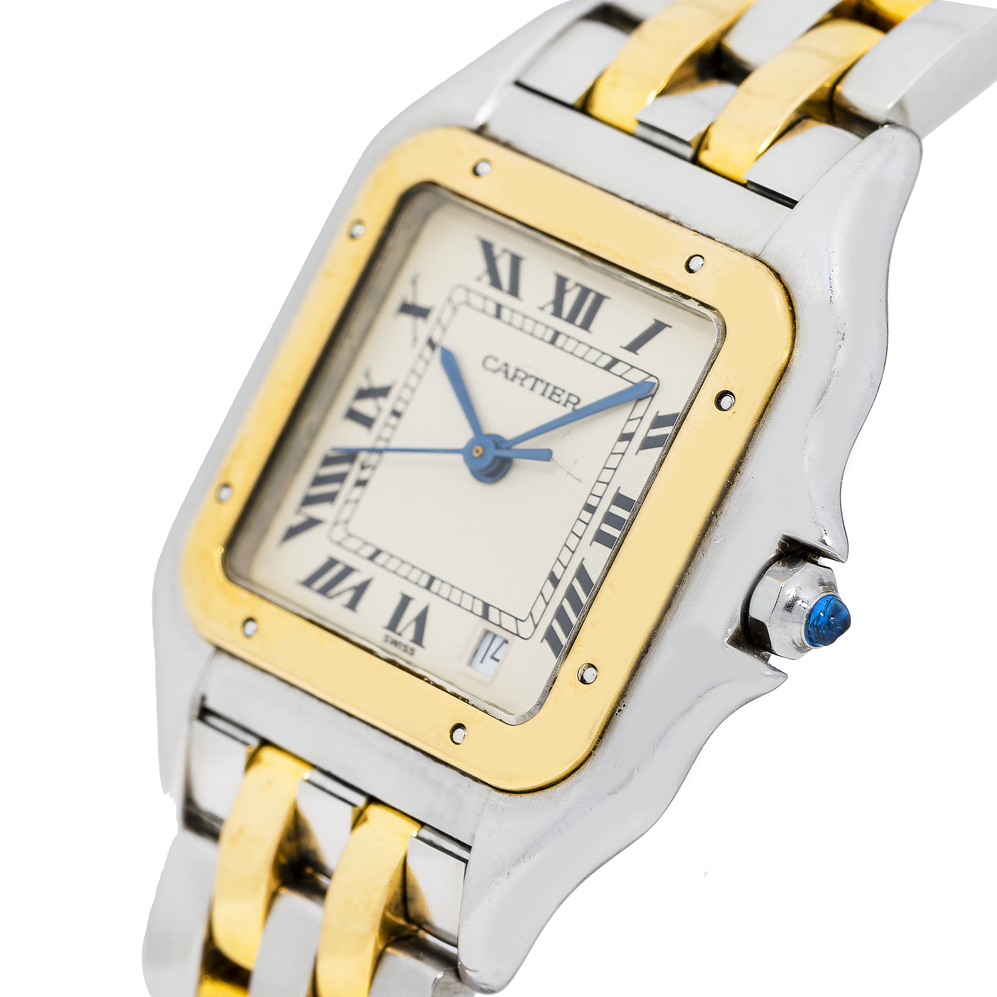 Cartier Panthère W25028B8 27 x 37 MM Off-White Dial With Yellow Gold And Stainless Steel Bracelet