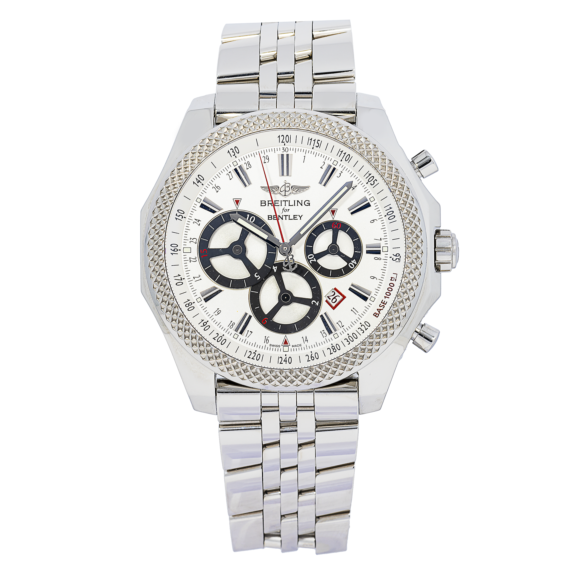 Breitling Bentley Motors A25366 49mm White  Dial With Stainless Steel Bracelet
