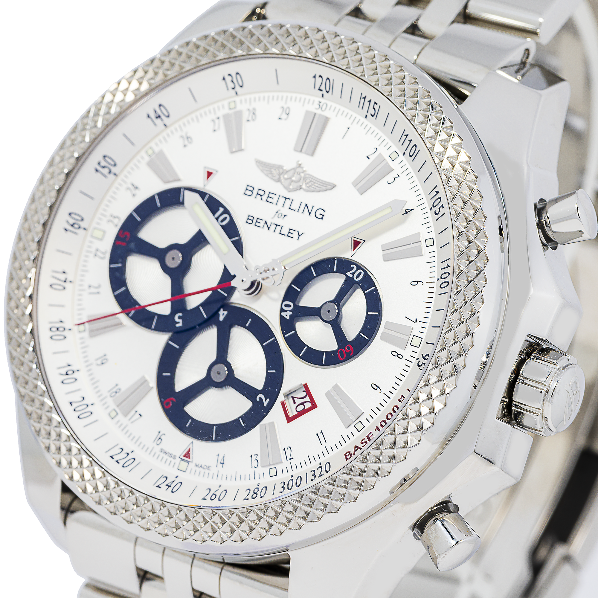 Breitling Bentley Motors A25366 49mm White  Dial With Stainless Steel Bracelet