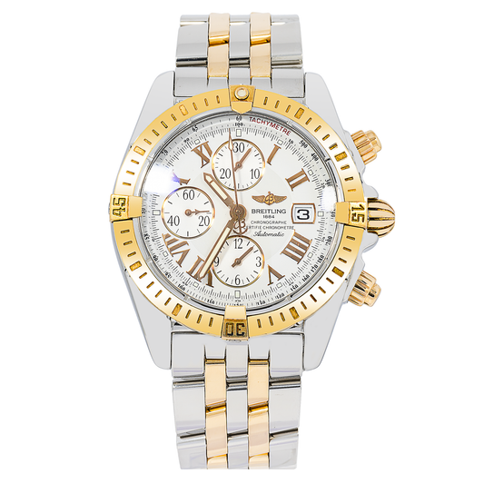 Breitling Chronomat Evolution A13356 44MM White Dial With Stainless Steel Bracelet