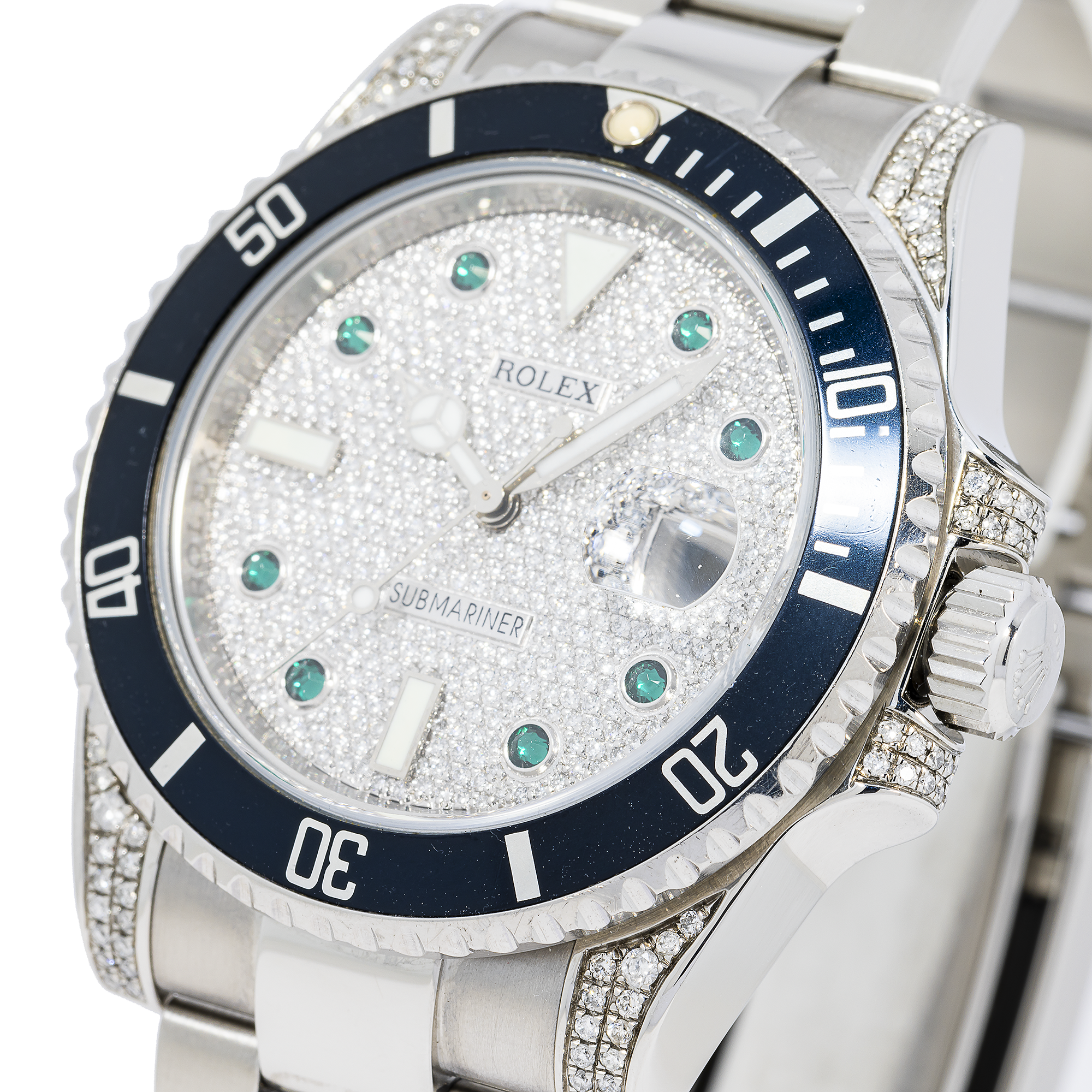 Rolex Submariner Date 116610LN 40MM Pave Dial With Diamond Lugs And Bezel