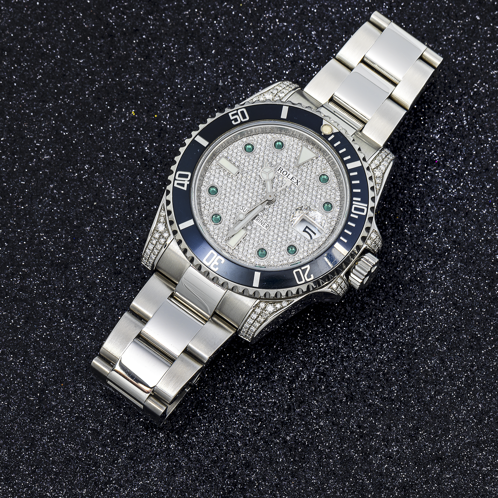 Rolex Submariner Date 116610LN 40MM Pave Dial With Diamond Lugs And Bezel