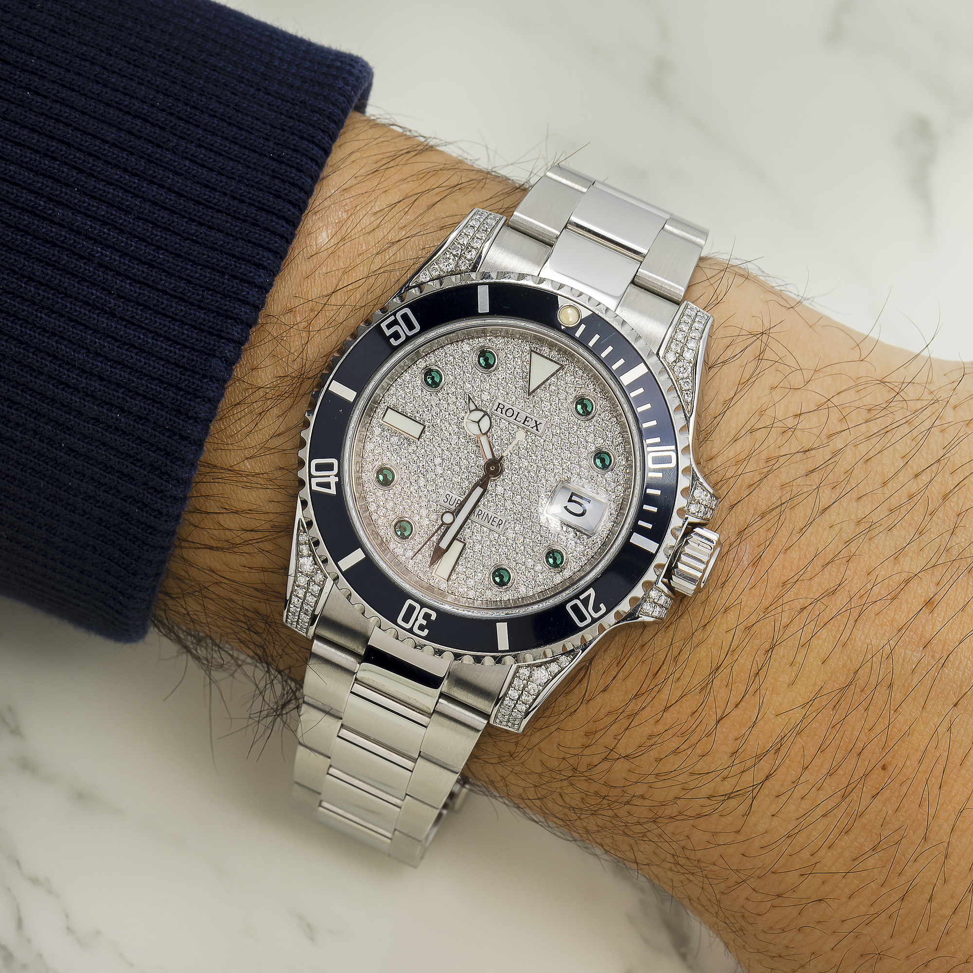 Rolex Submariner Date 116610LN 40MM Pave Dial With Diamond Lugs And Bezel