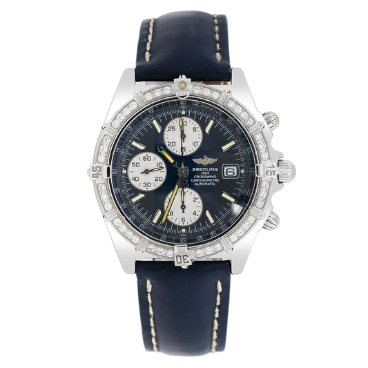 Breitling Crosswind Racing A13055 Black Diamond Dial With 3.00 CT Diamonds Bezel