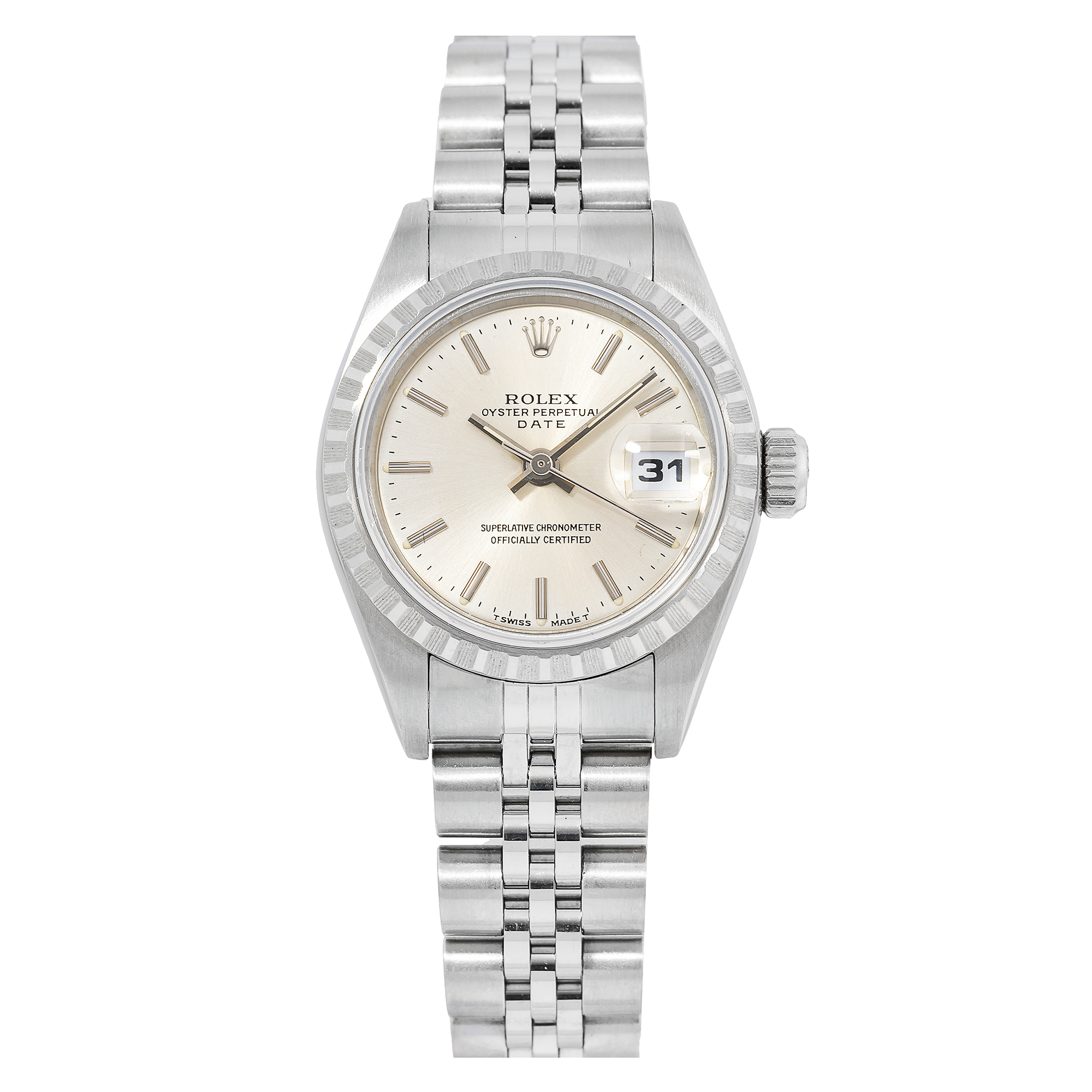 Rolex Oyster Perpetual Date 69240 26MM Silver Dial With Stainless Steel Jubilee Bracelet