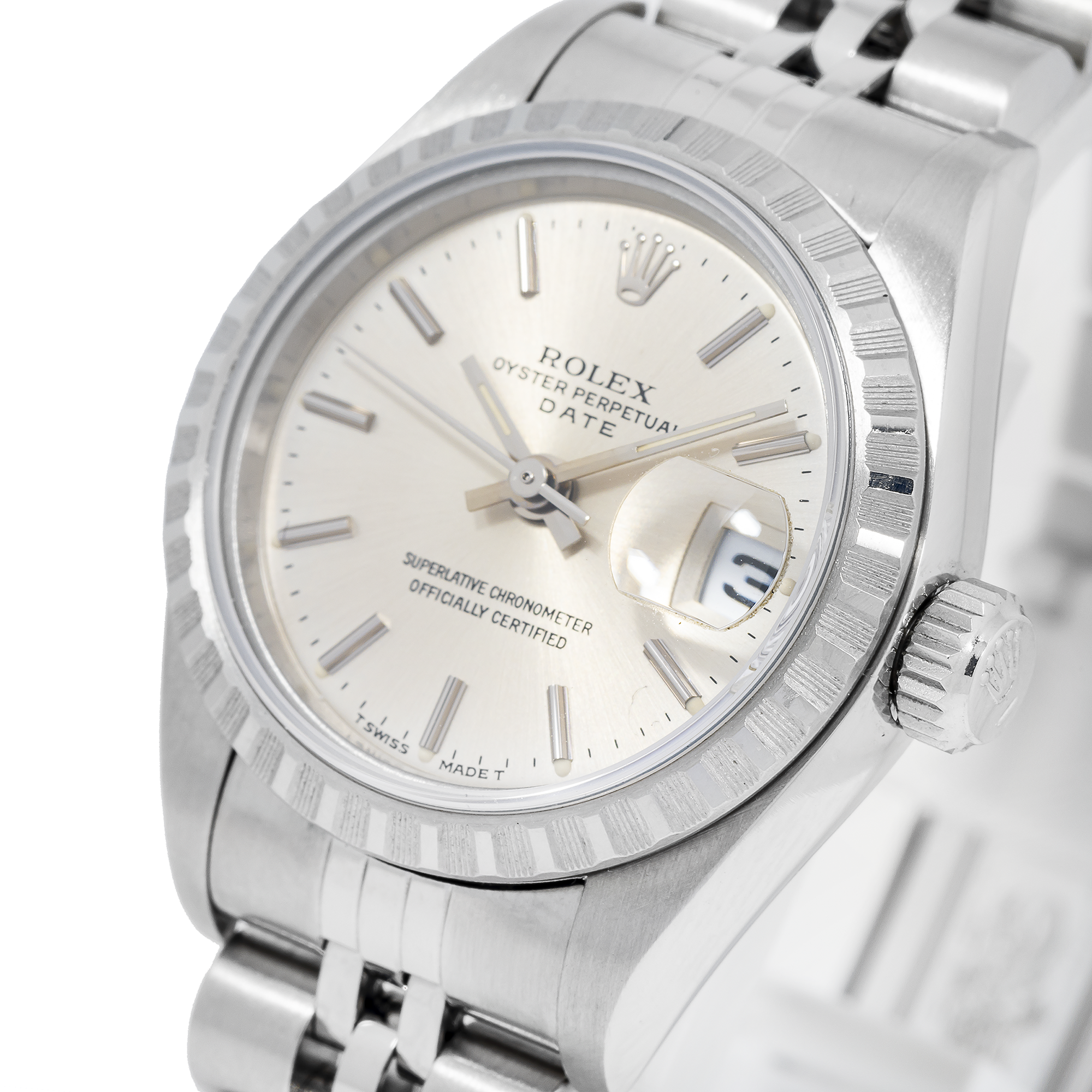 Rolex Oyster Perpetual Date 69240 26MM Silver Dial With Stainless Steel Jubilee Bracelet