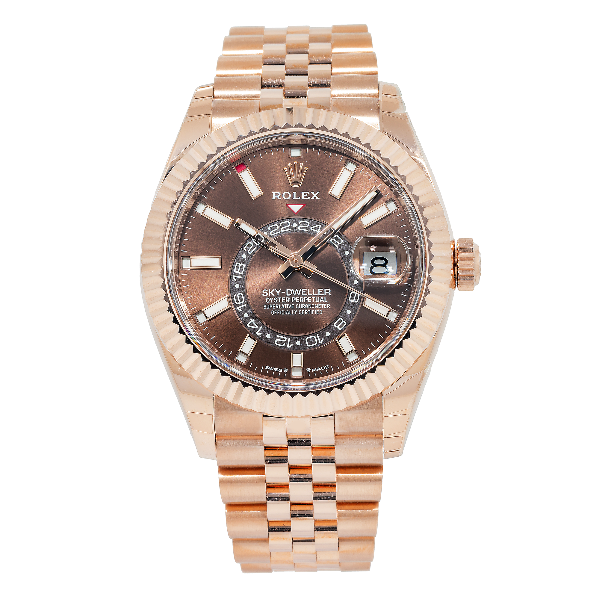 Rolex Sky-Dweller 336935 42MM Chocolate Index Dial With Rose Gold Jubilee Bracelet