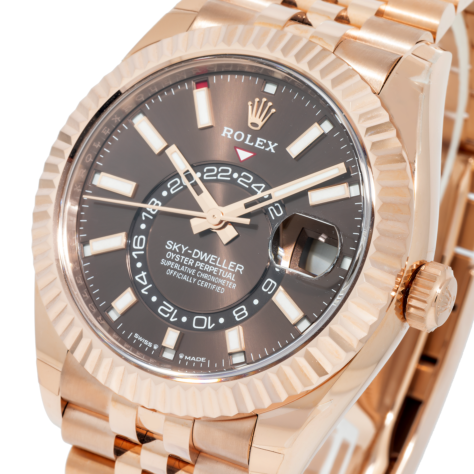 Rolex Sky-Dweller 336935 42MM Chocolate Index Dial With Rose Gold Jubilee Bracelet