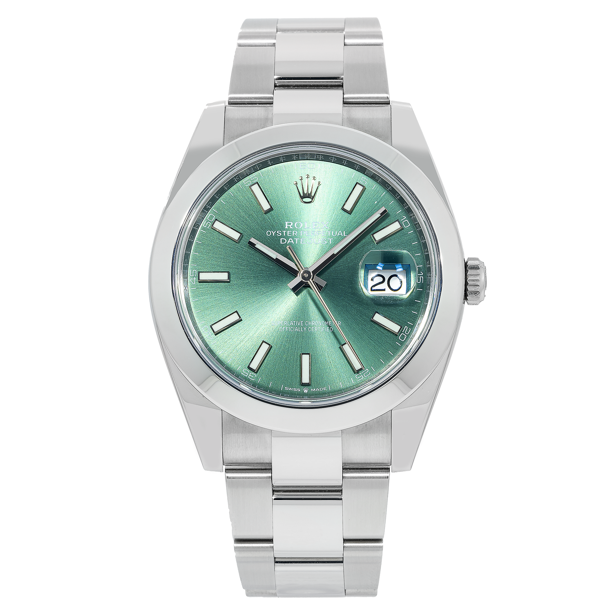 Rolex Datejust 126300 41MM Green Index Dial With Stainless Steel Oyster Bracelet