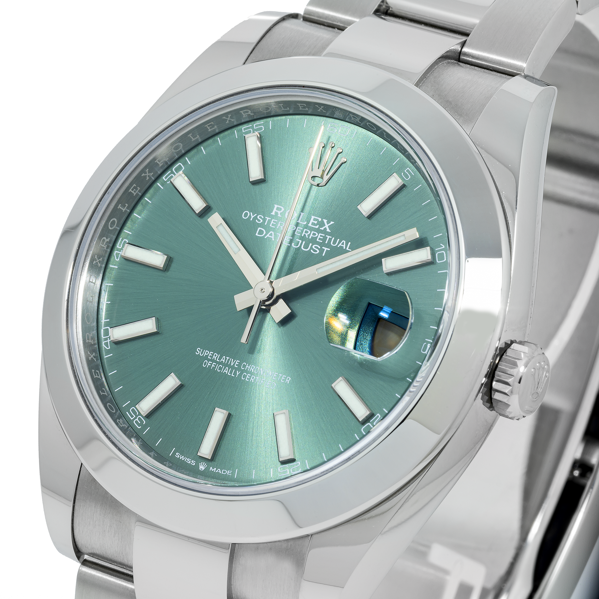 Rolex Datejust 126300 41MM Green Index Dial With Stainless Steel Oyster Bracelet