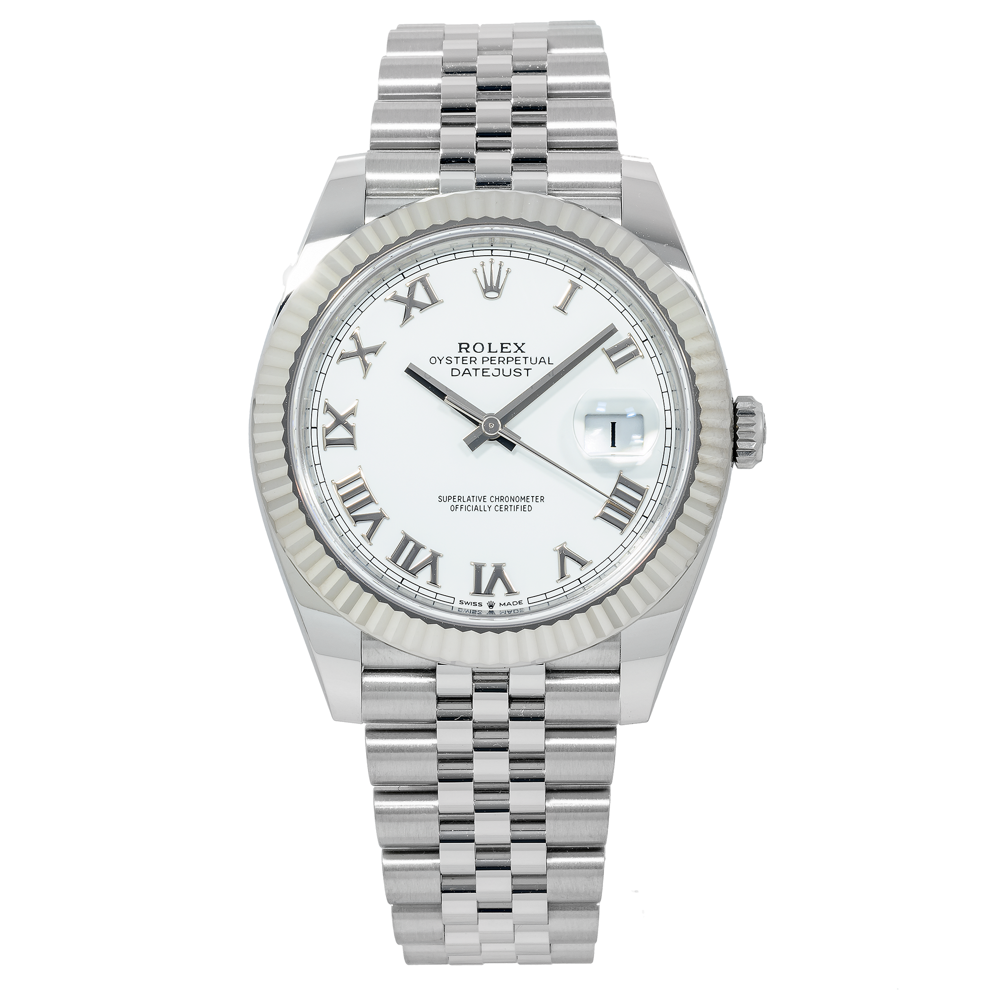 Rolex Datejust 126334 41MM White Roman Numeral Dial With Stainless Steel Jubilee Bracelet
