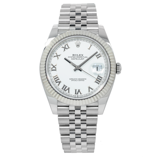 Rolex Datejust 126334 41MM White Roman Numeral Dial With Stainless Steel Jubilee Bracelet