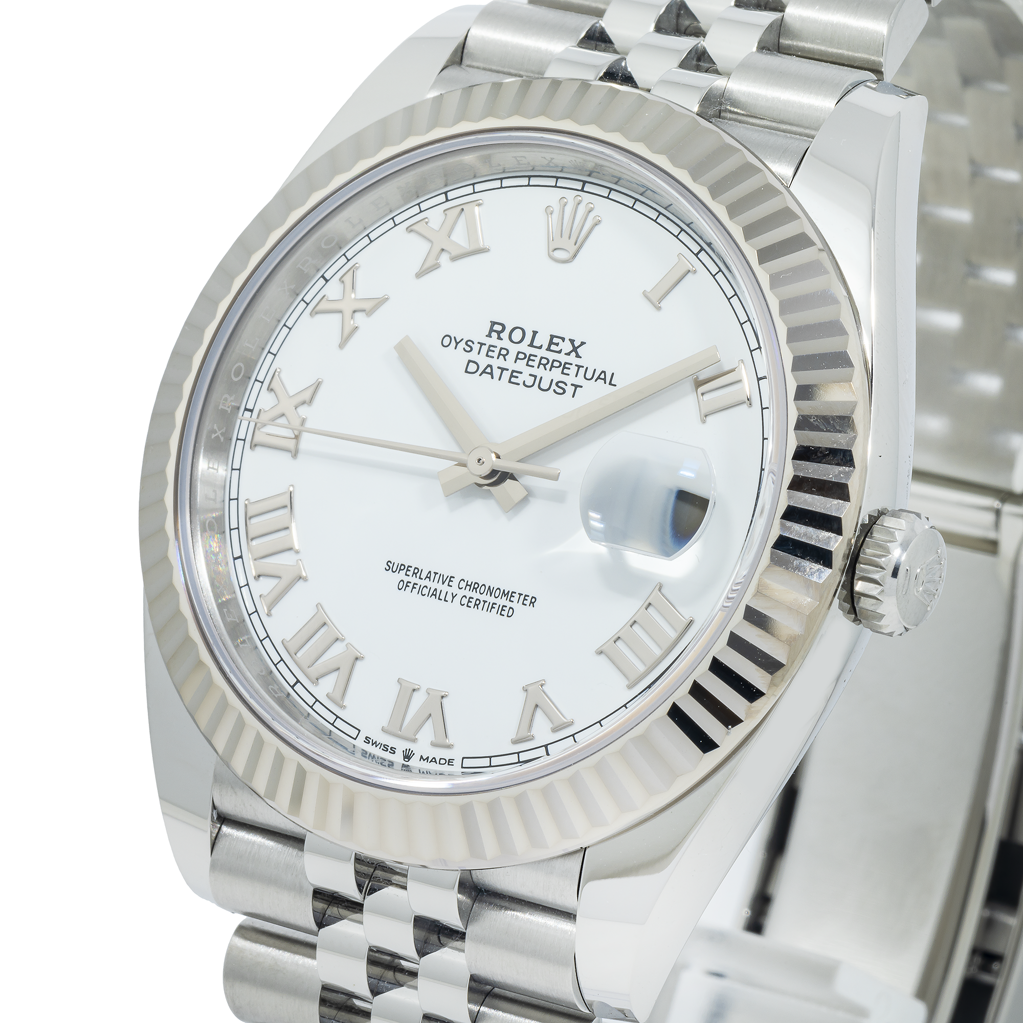 Rolex Datejust 126334 41MM White Roman Numeral Dial With Stainless Steel Jubilee Bracelet