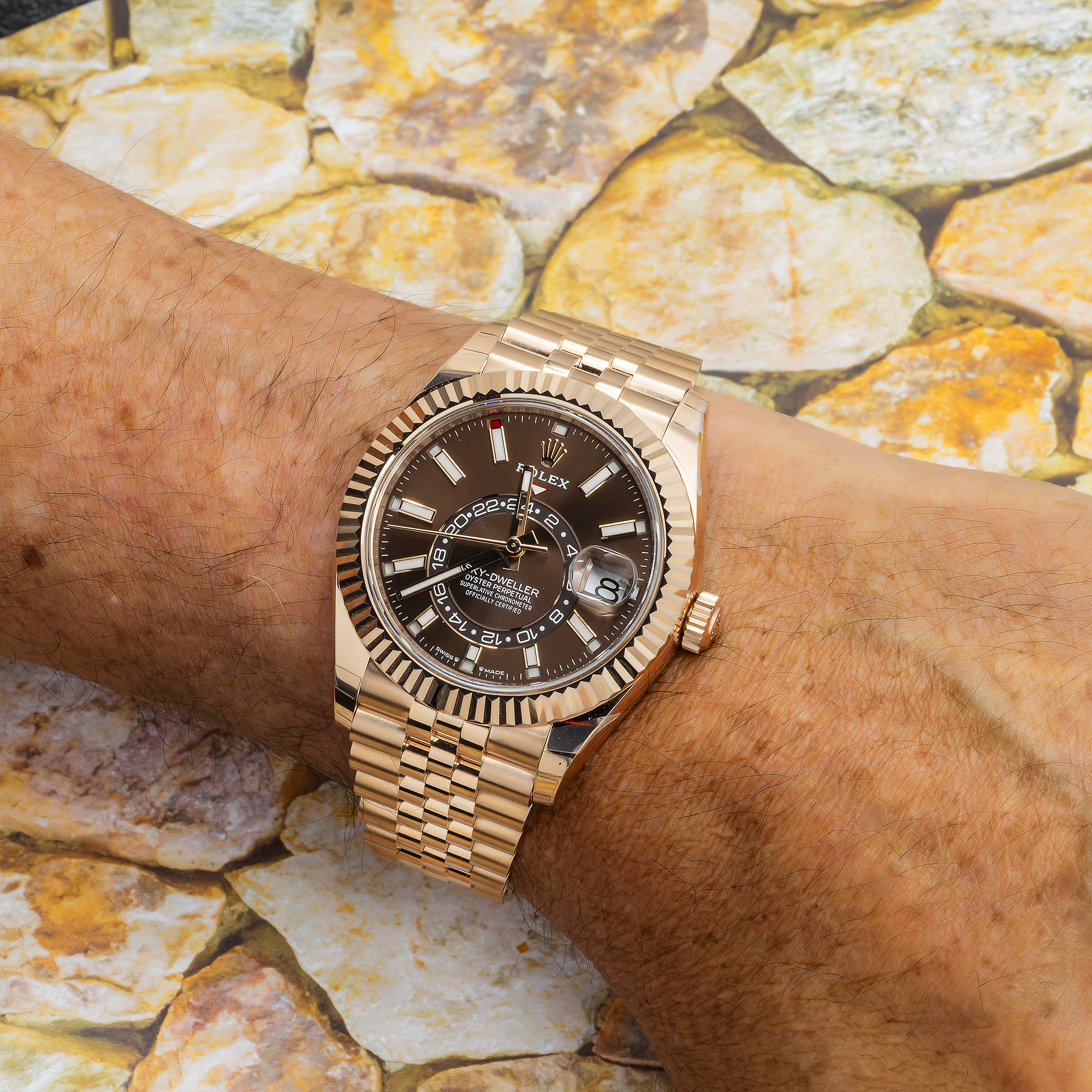 Rolex Sky-Dweller 336935 42MM Chocolate Index Dial With Rose Gold Jubilee Bracelet