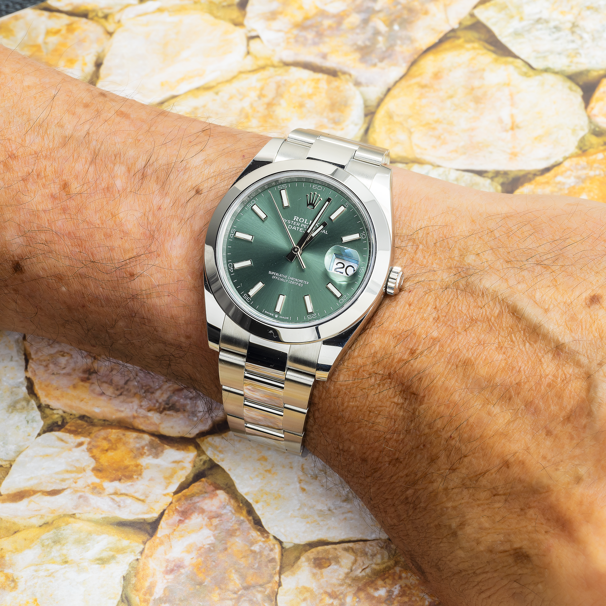 Rolex Datejust 126300 41MM Green Index Dial With Stainless Steel Oyster Bracelet