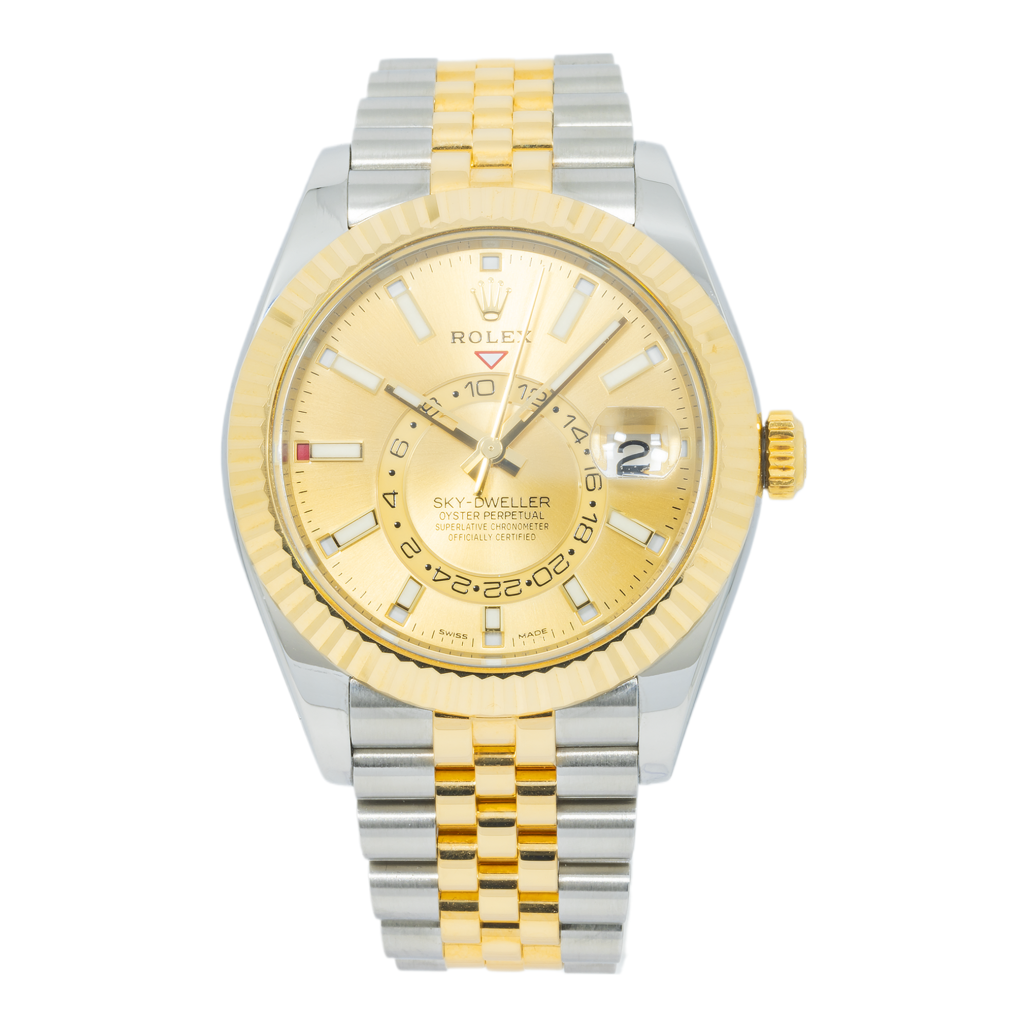 Rolex Sky-Dweller 336933 42MM Champagne Index Dial With Two Tone Jubilee Bracelet
