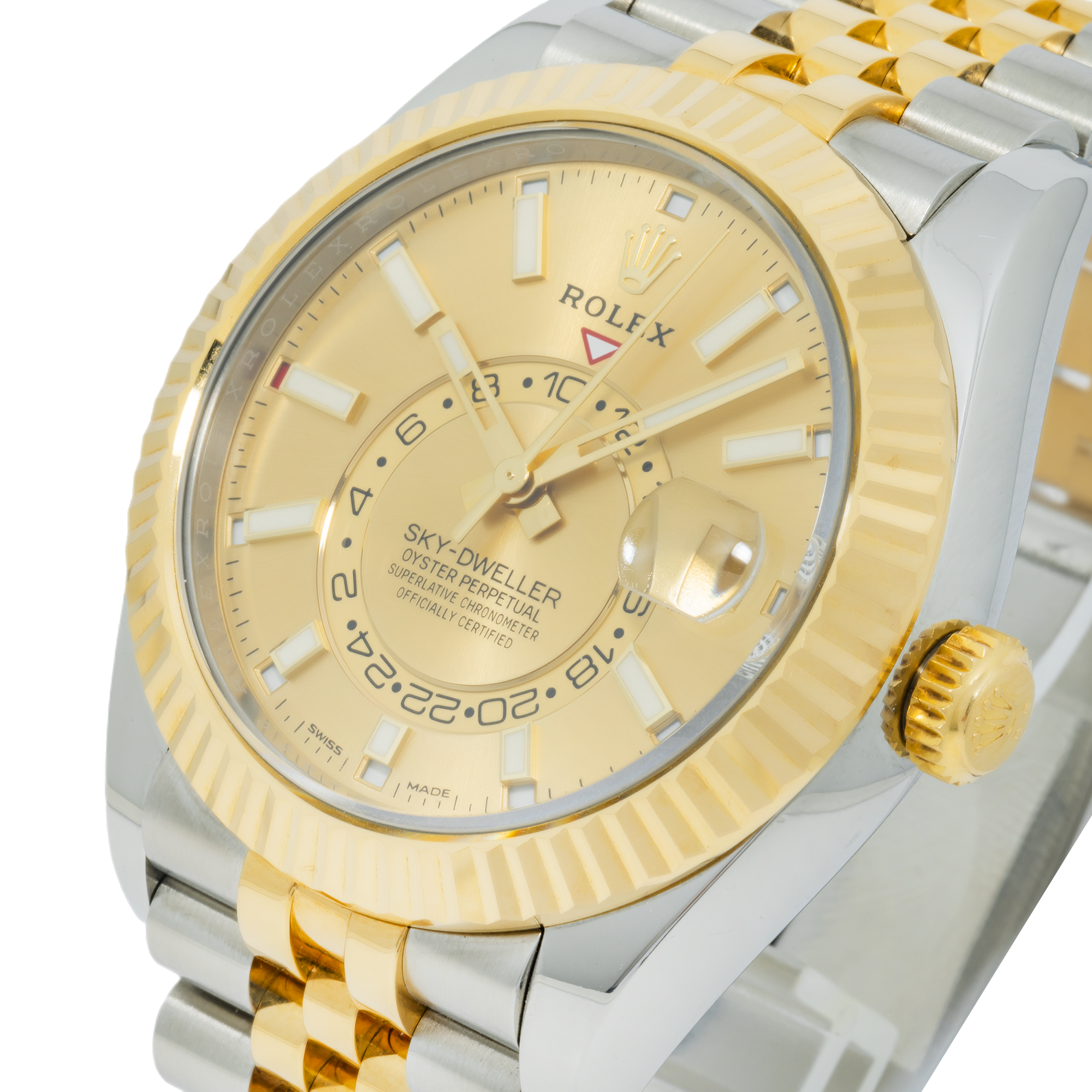 Rolex Sky-Dweller 336933 42MM Champagne Index Dial With Two Tone Jubilee Bracelet