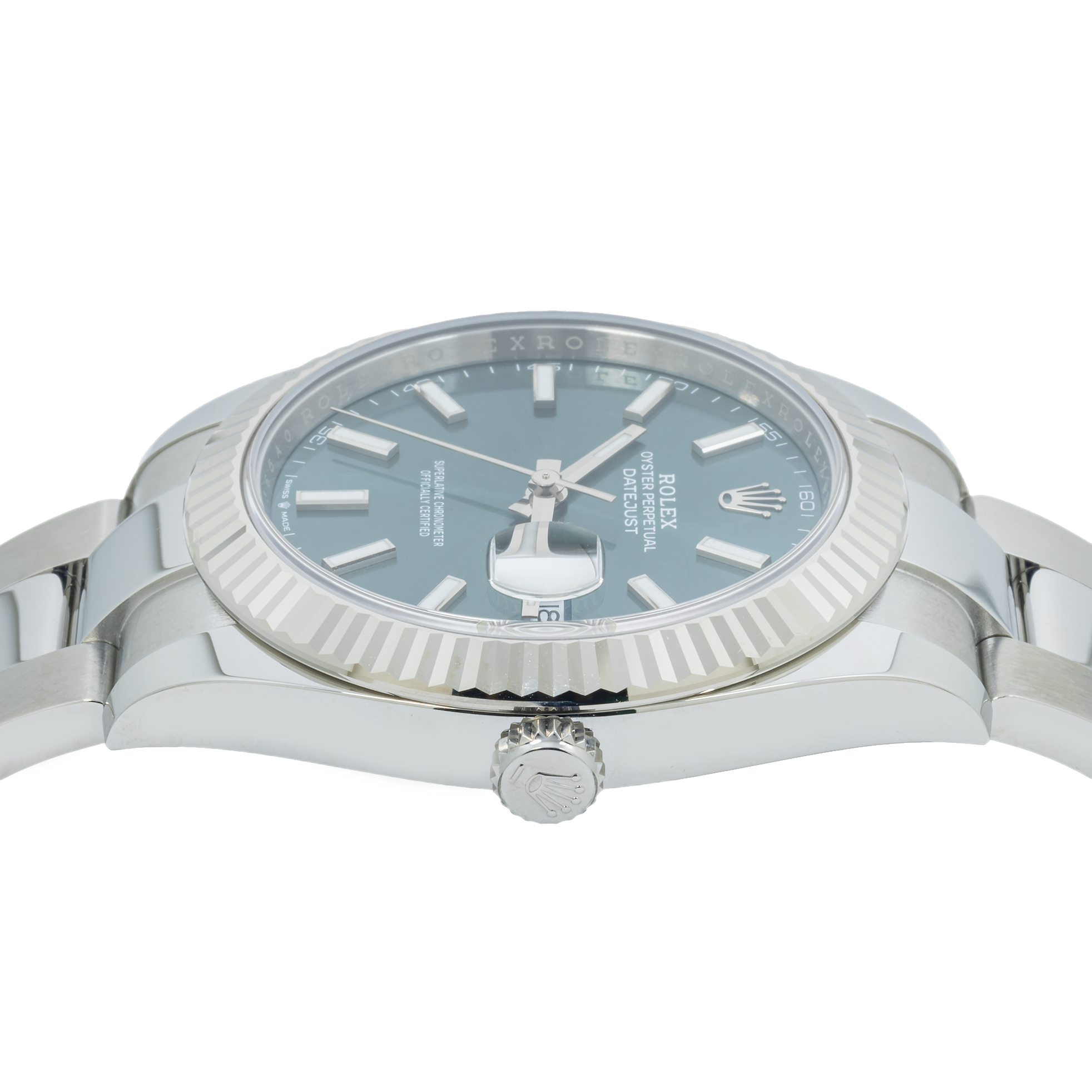 Rolex Datejust 126334 41MM Green Dial And White Gold Fluted Bezel With Stainless Steel Oyster Bracelet