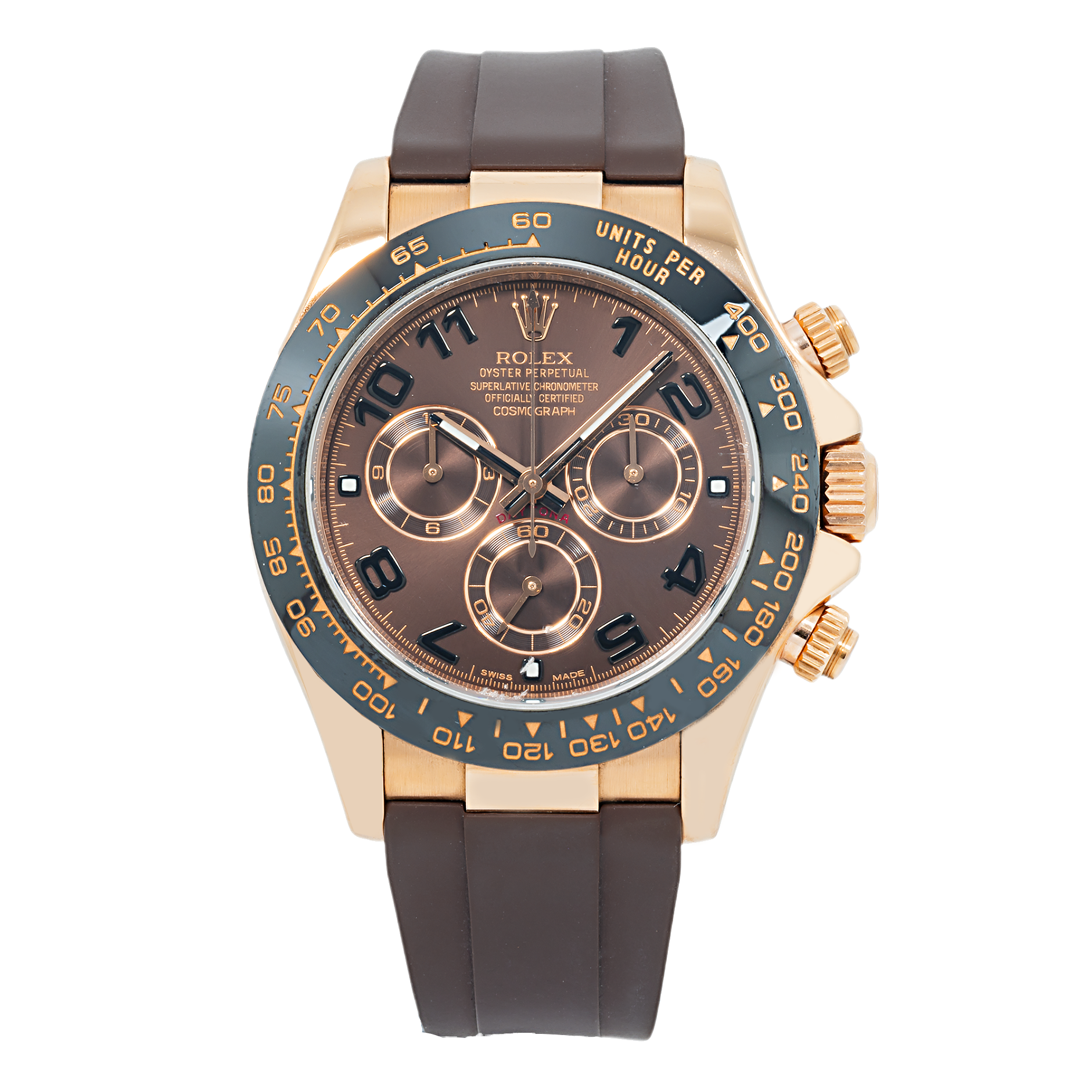 Rolex Daytona 116515LN 40MM Chocolate Dial With Rose Gold Bezel And Brown Oysterflex Strap
