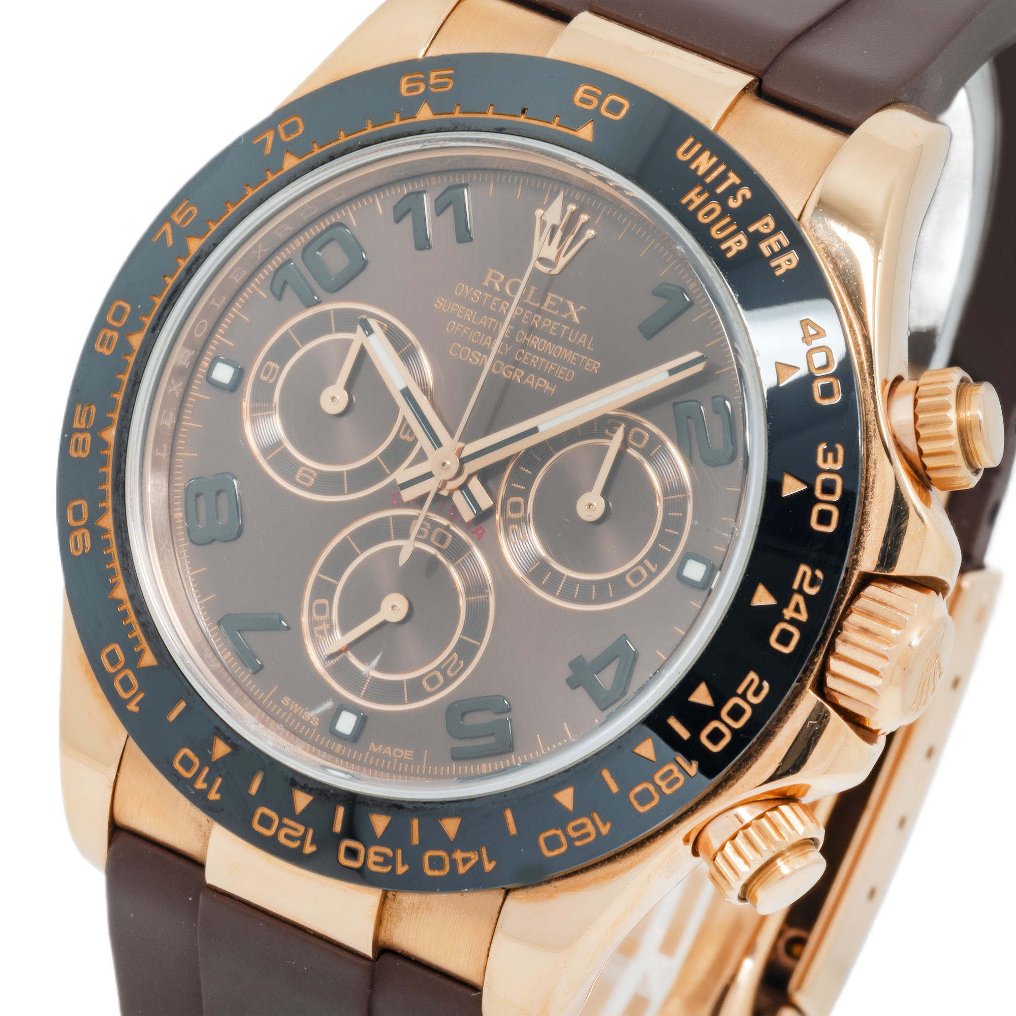 Rolex Daytona 116515LN 40MM Chocolate Dial With Rose Gold Bezel And Brown Oysterflex Strap