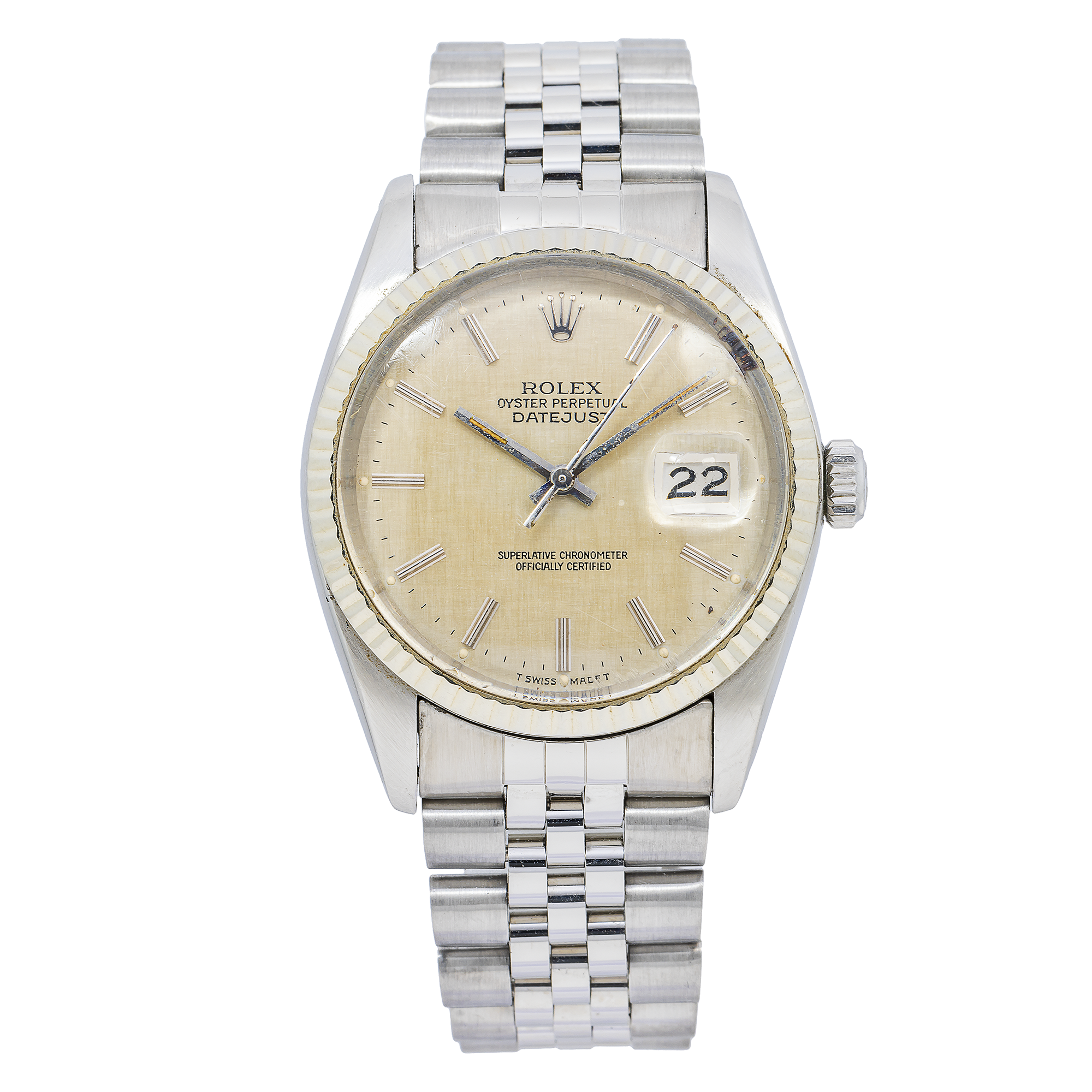 Rolex Datejust 16014 36mm White Index Dial And Stainless Steel Bracelet