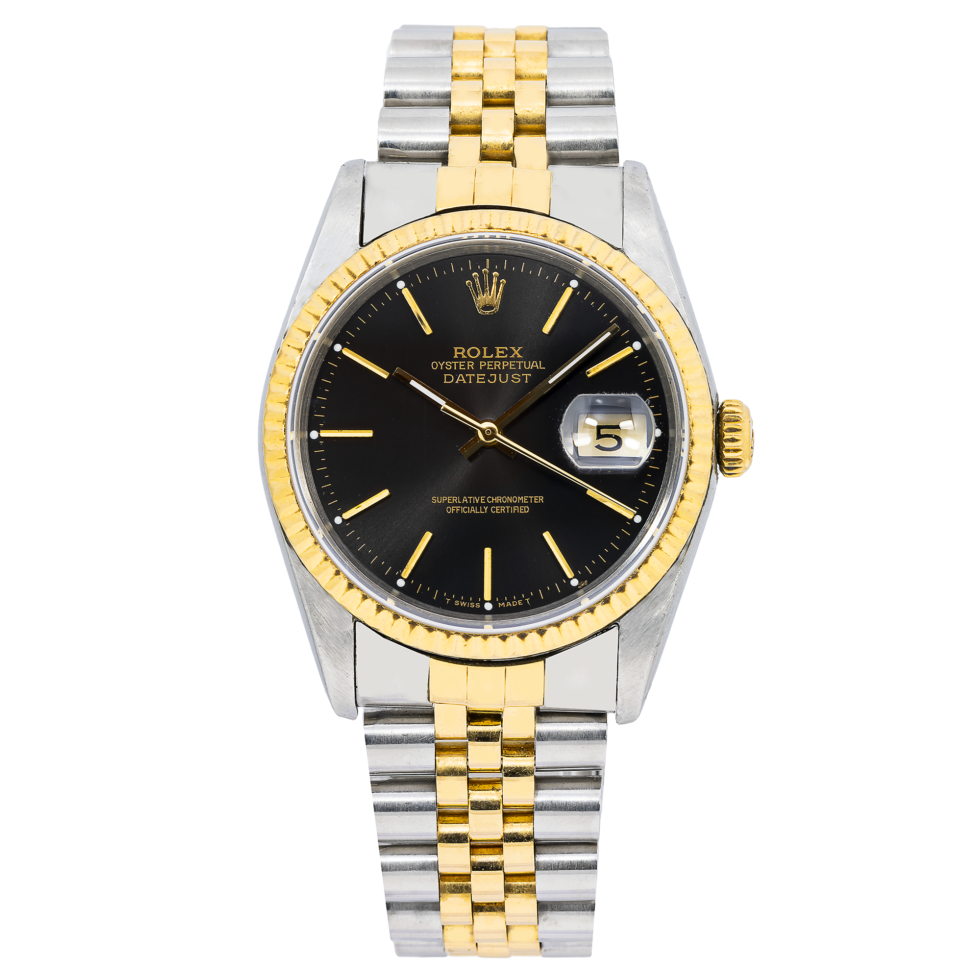 Rolex Datejust 16233 36MM Black Dial With Two Tone Jubilee Bracelet