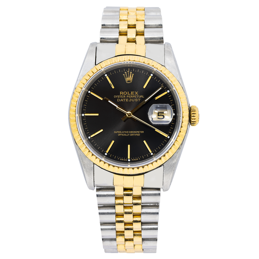 Rolex Datejust 16233 36MM Black Dial With Two Tone Jubilee Bracelet