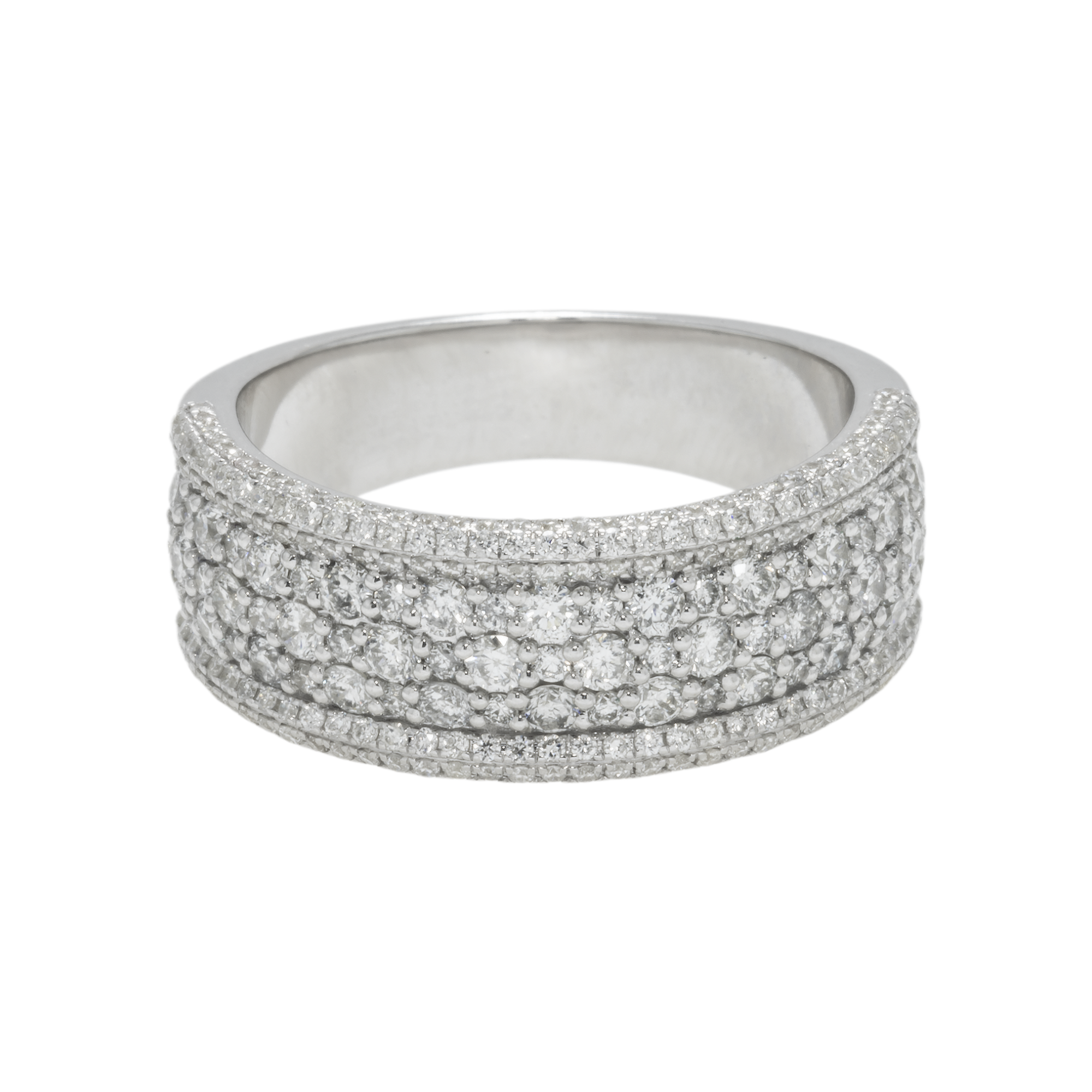 14K GOLD DIAMOND MULTIROW CLUSTER RING 1.58 CT