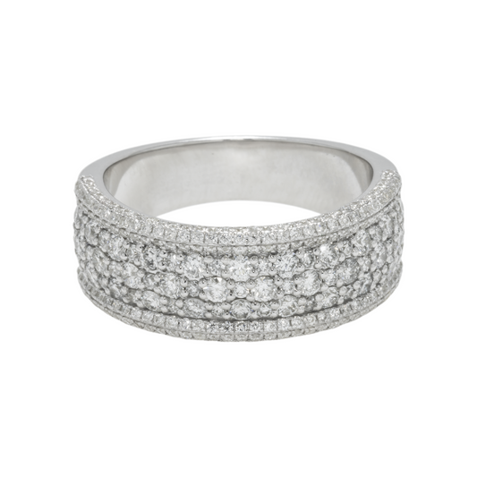 14K GOLD DIAMOND MULTIROW CLUSTER RING 1.58 CT