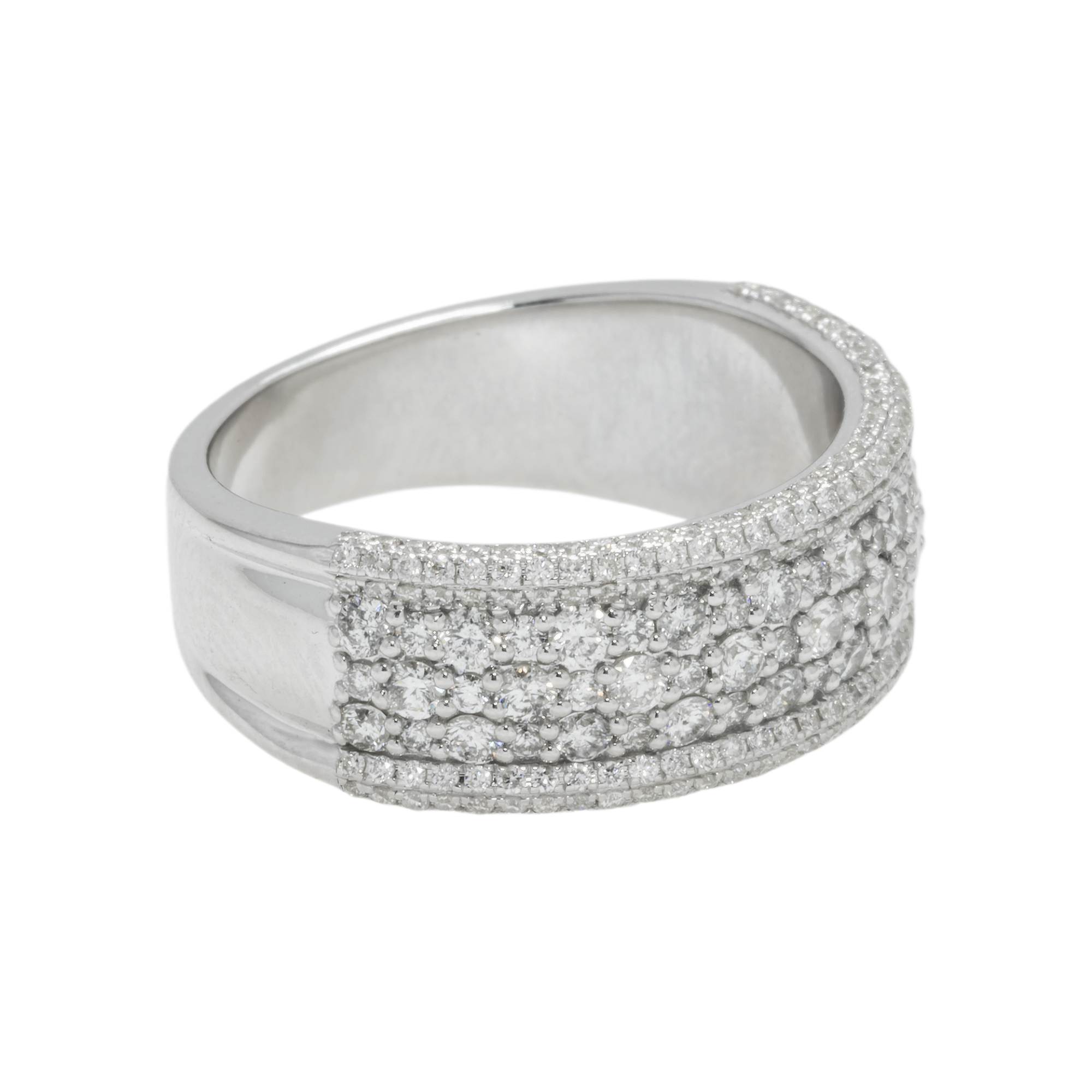 14K GOLD DIAMOND MULTIROW CLUSTER RING 1.58 CT