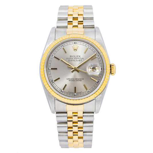 ROLEX DATEJUST 16233 36MM SILVER DIAL WITH TWO TONE JUBILEE BRACELET