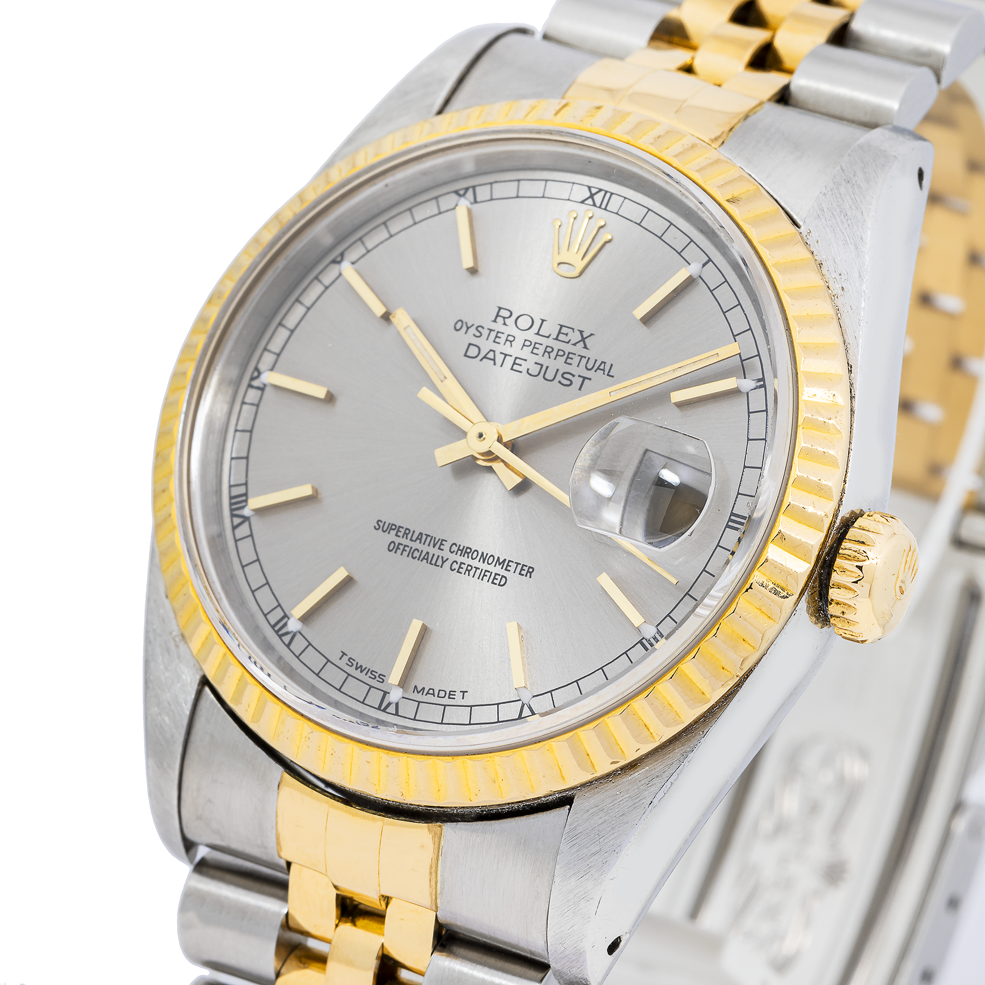 ROLEX DATEJUST 16233 36MM SILVER DIAL WITH TWO TONE JUBILEE BRACELET