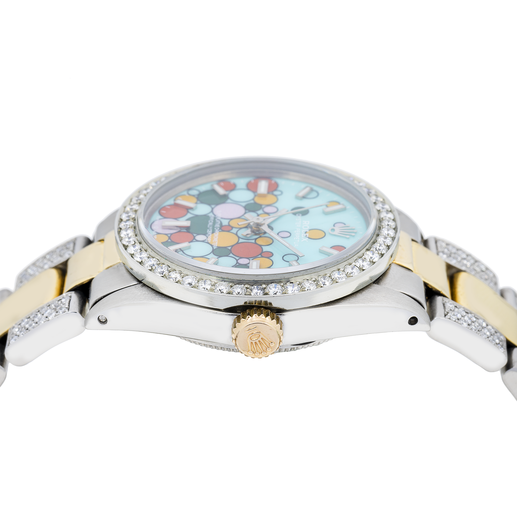 Rolex Oyster Perpetual 6748/63R 31MM Turquoise Celebration Dial With Two-Tone Diamond Oyster Bracelet