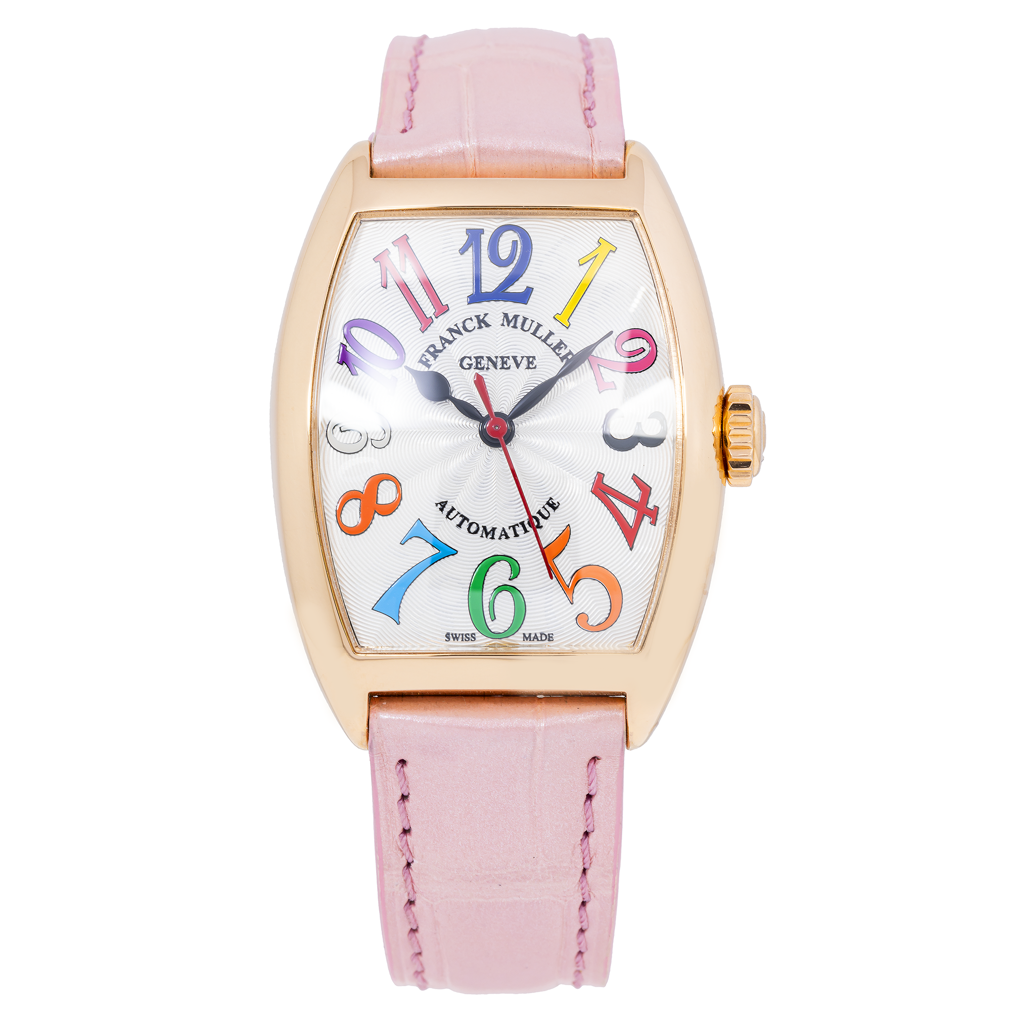 Franck Muller Cintree Curvex 7500SC 28MM White Dial with Leather Bracelet.