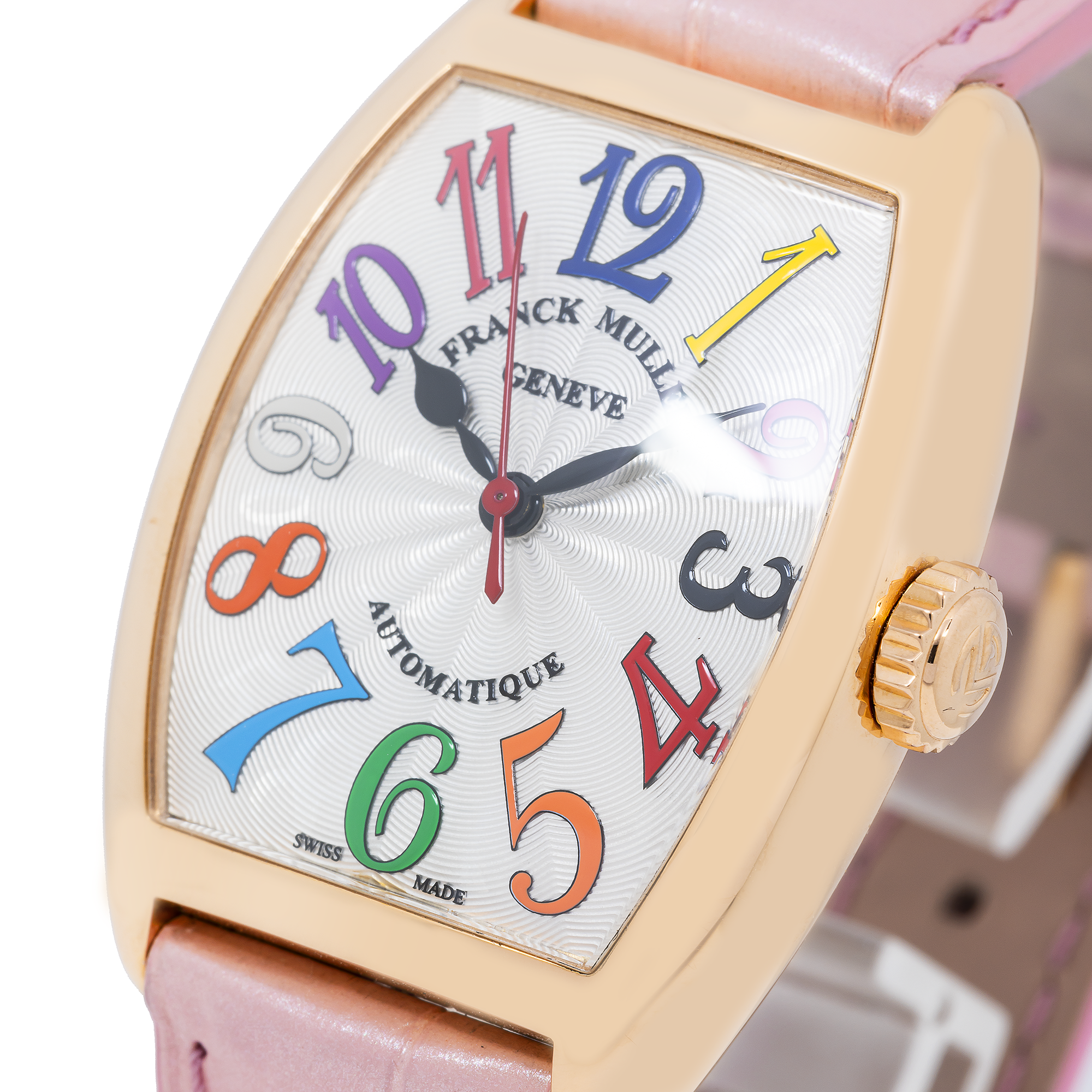 Franck Muller Cintree Curvex 7500SC 28MM White Dial with Leather Bracelet.