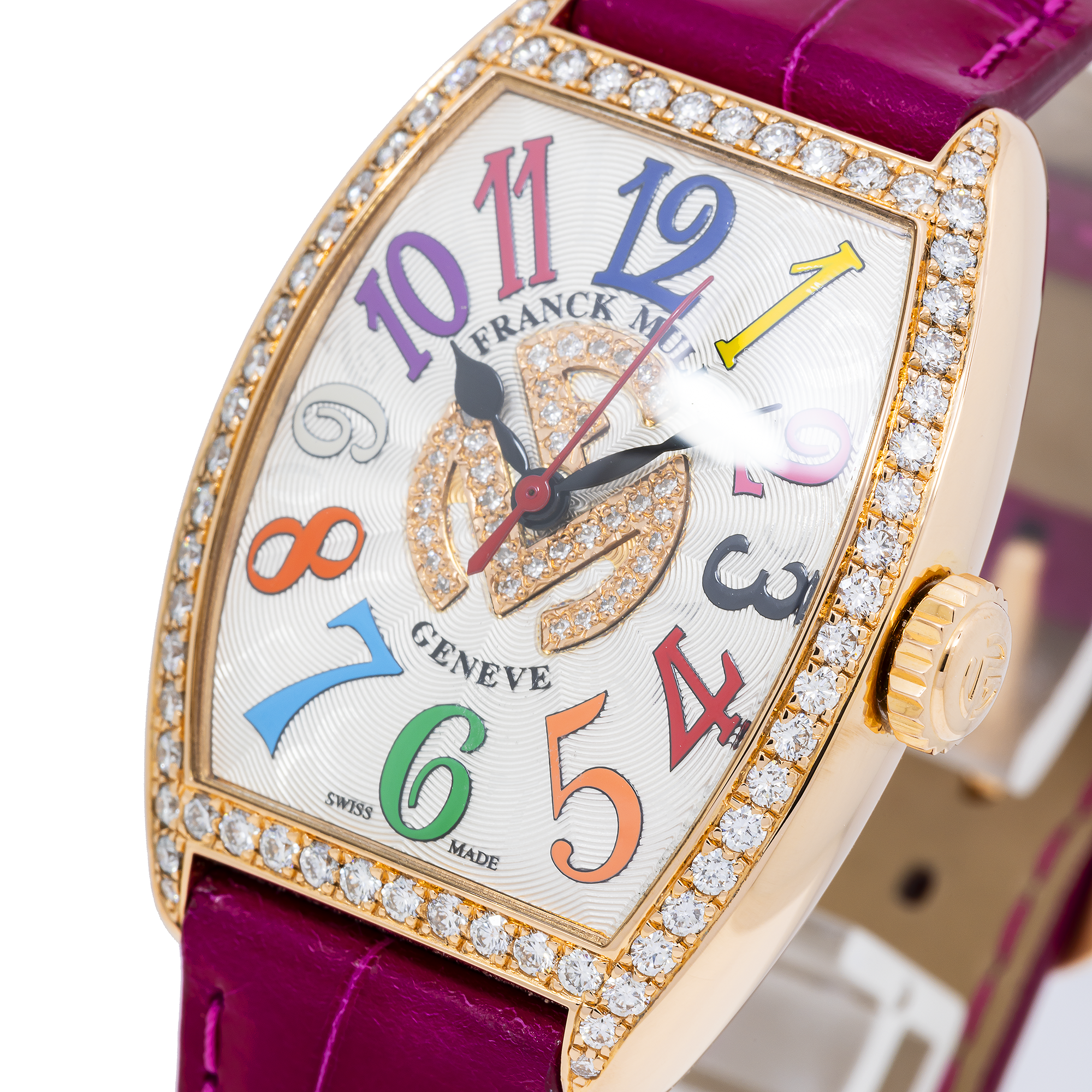 Franck Muller Cintree Curvex 7500SC 28MM White Dial with Leather Bracelet.