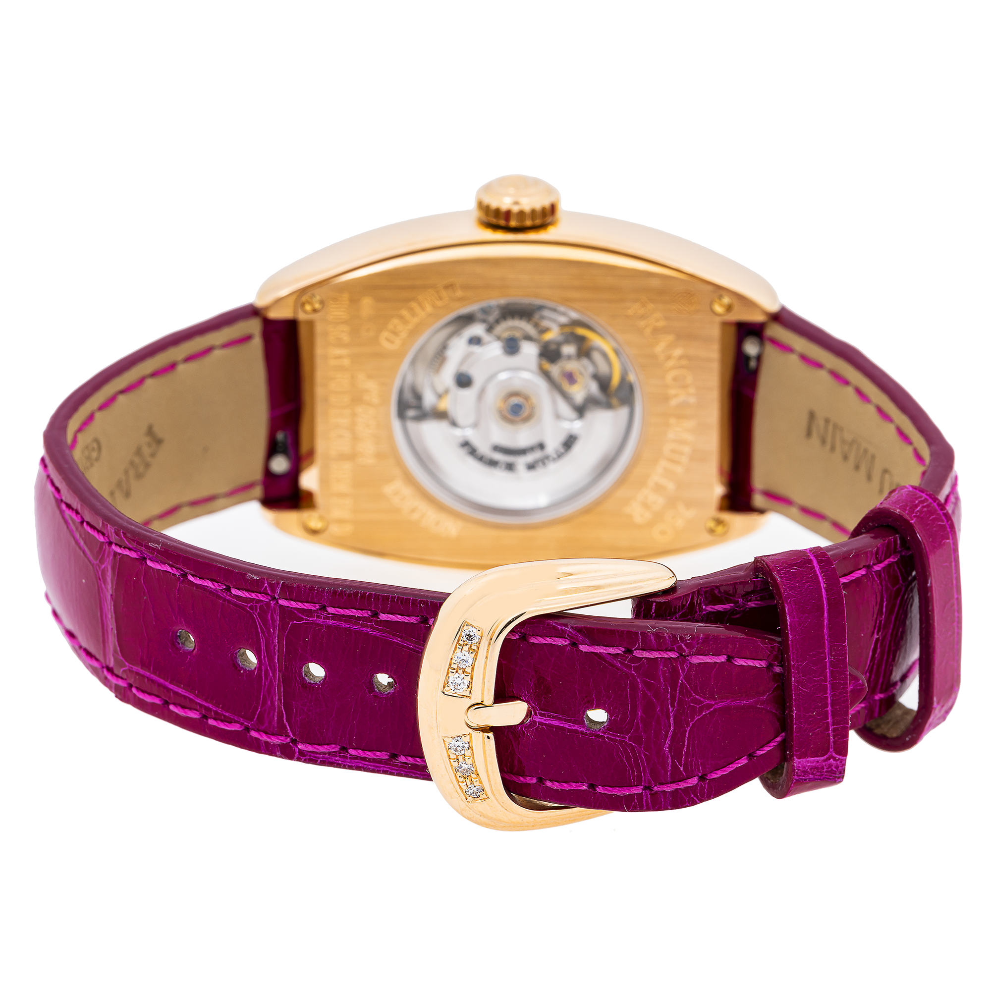 Franck Muller Cintree Curvex 7500SC 28MM White Dial with Leather Bracelet.