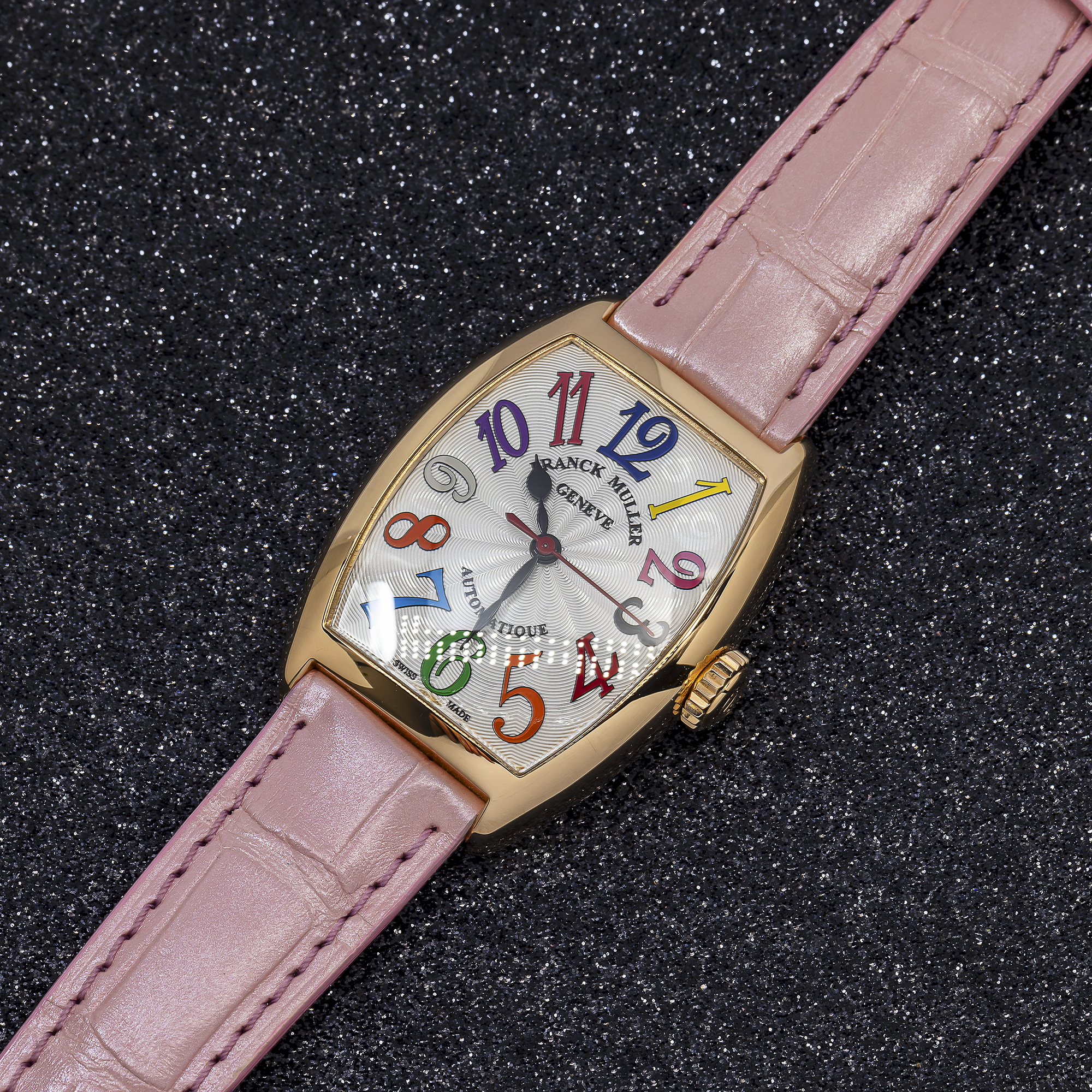 Franck Muller Cintree Curvex 7500SC 28MM White Dial with Leather Bracelet.