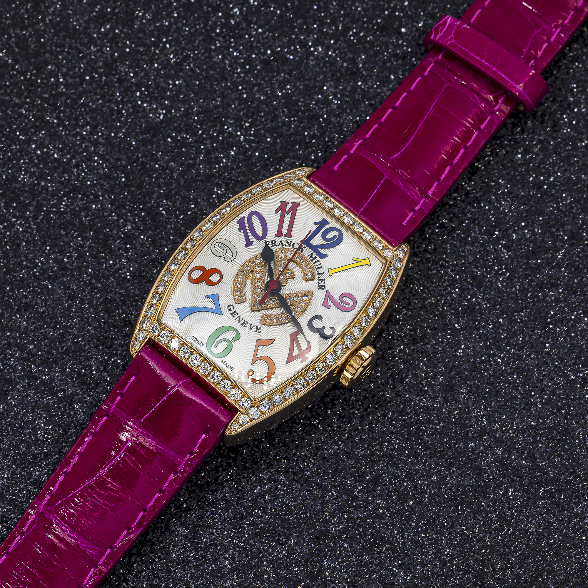 Franck Muller Cintree Curvex 7500SC 28MM White Dial with Leather Bracelet.